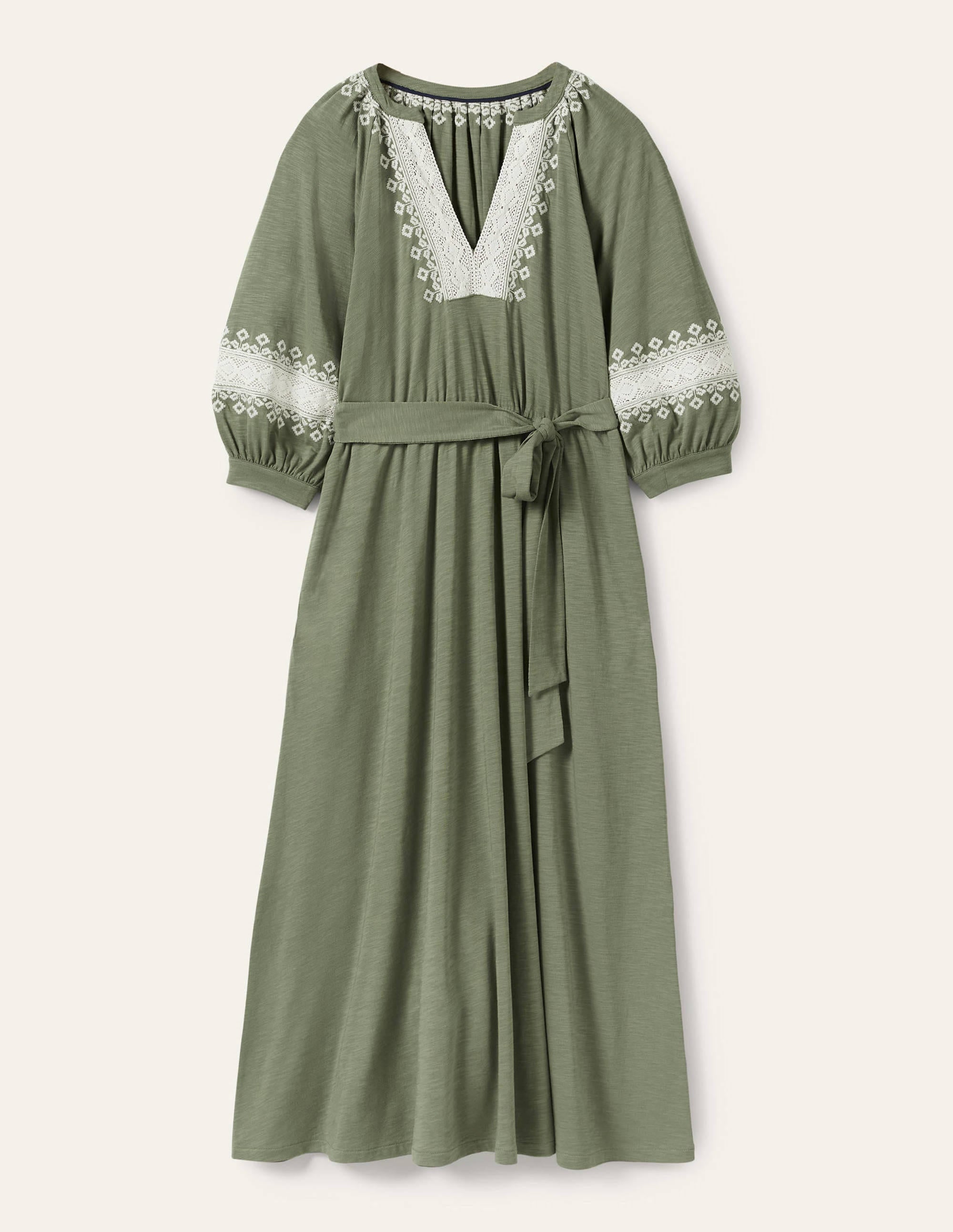 Robe midi en jersey avec détails crochetés-Aulne - Image 6