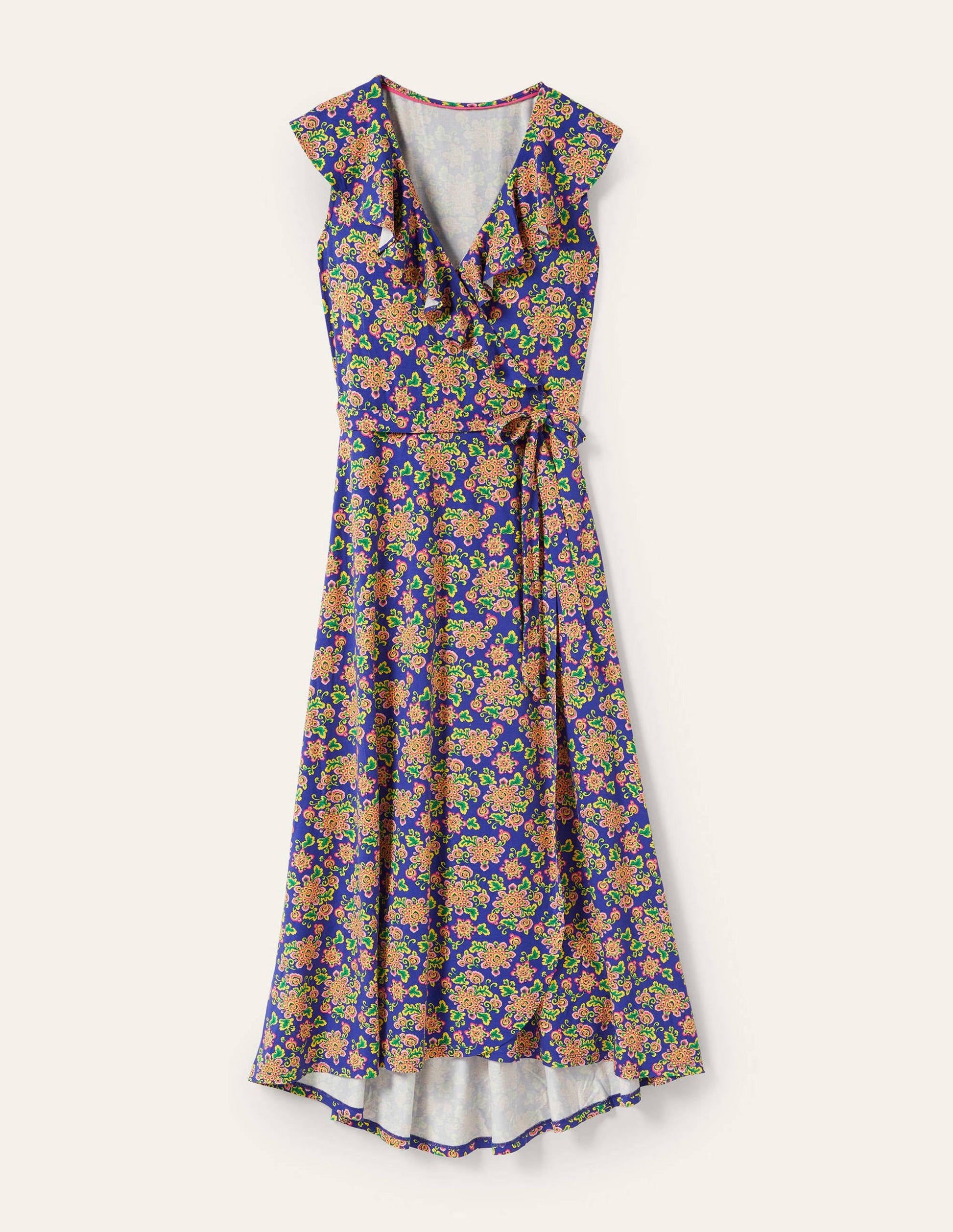 Saskia Maxi-Wickelkleid aus Jersey-Atlantischer Ozean, Wildblumen-9