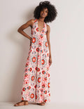 Jersey-Maxikleid mit V-Ausschnitt-Bunt, Bloomsbury-Muster