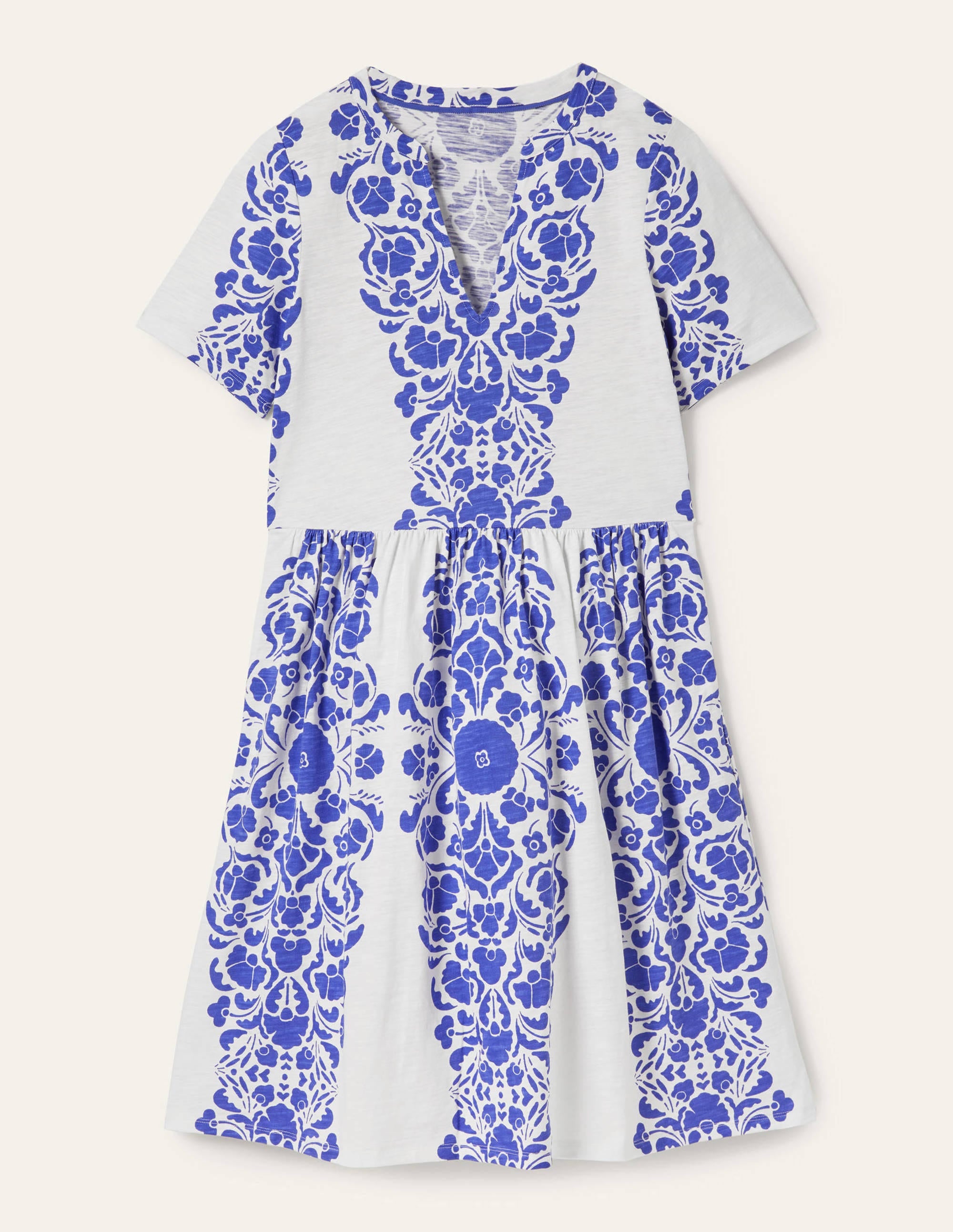 Robe simple à col cranté en jersey-Jacinthe des bois, motif Passion Bloom - Image 7