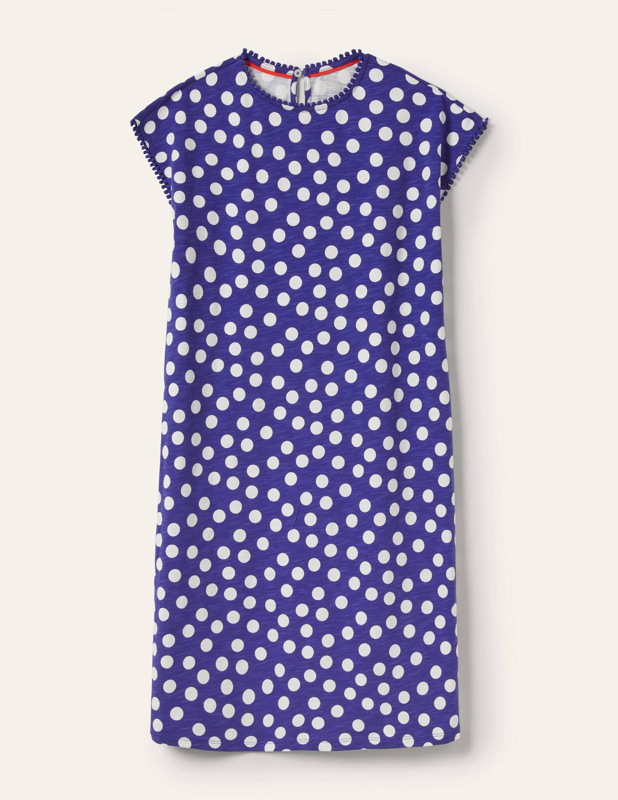 Trim Detail T-Shirt Dress-Atlantic Ocean, Scattered Dot - Image 5