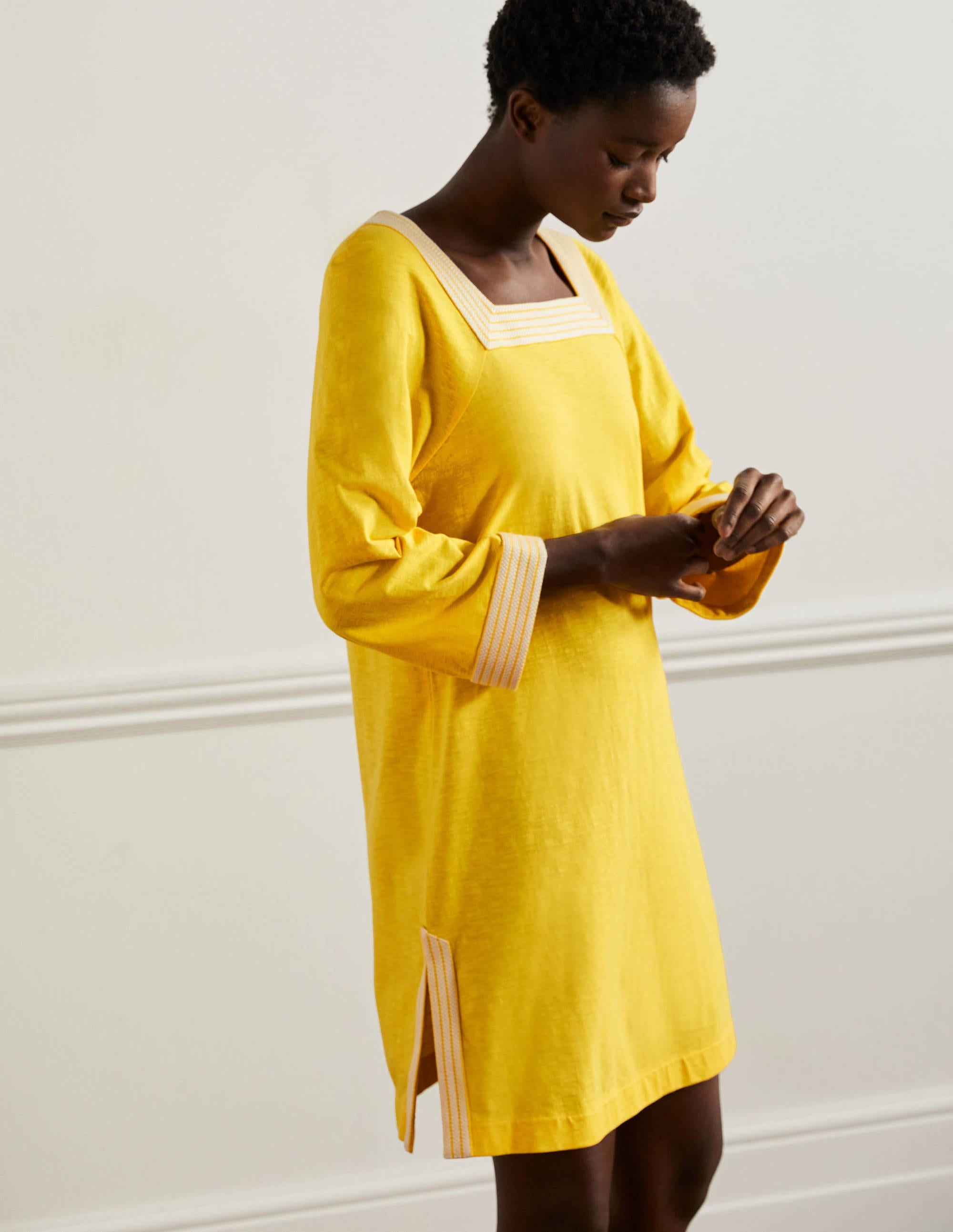 Tunique brodée en jersey-Zeste de citron - Image 4