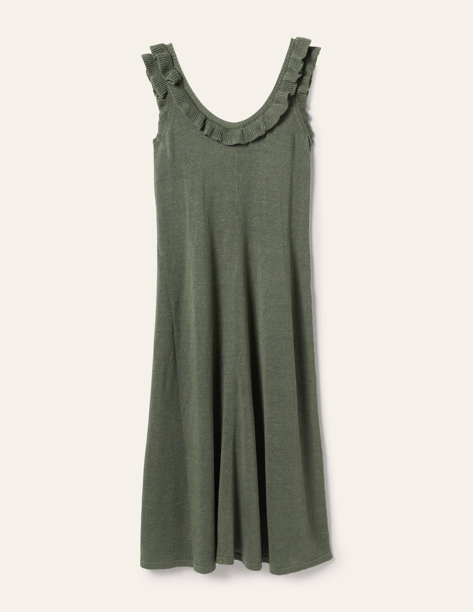 Robe midi en maille à col volanté-Aulne - Image 6