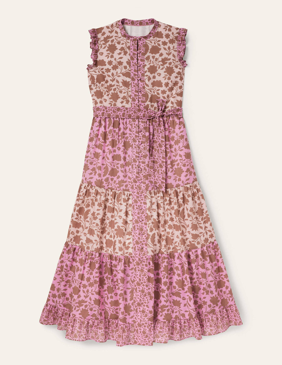 Tiered Ruffle Maxi Dress-Orchid, Botanic Silhouette-5