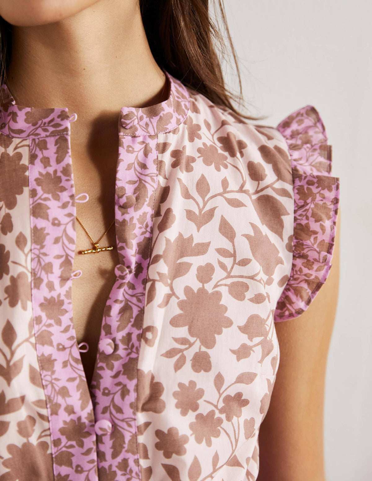 Tiered Ruffle Maxi Dress-Orchid, Botanic Silhouette-2