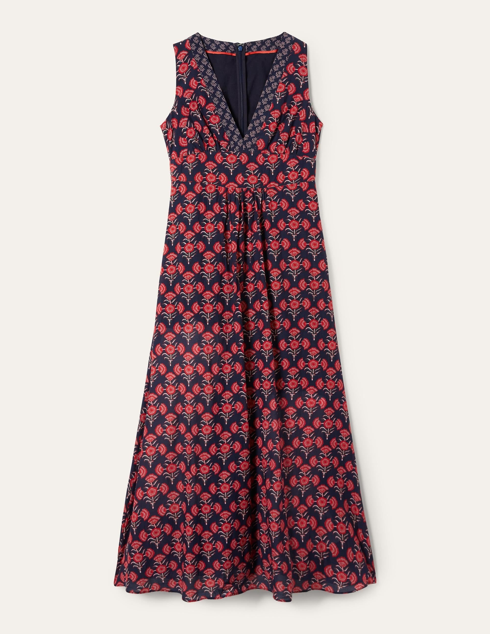 Ärmelloses Maxikleid aus Baumwolle-Azalee, Geometrisches Blumenmuster - Image 6