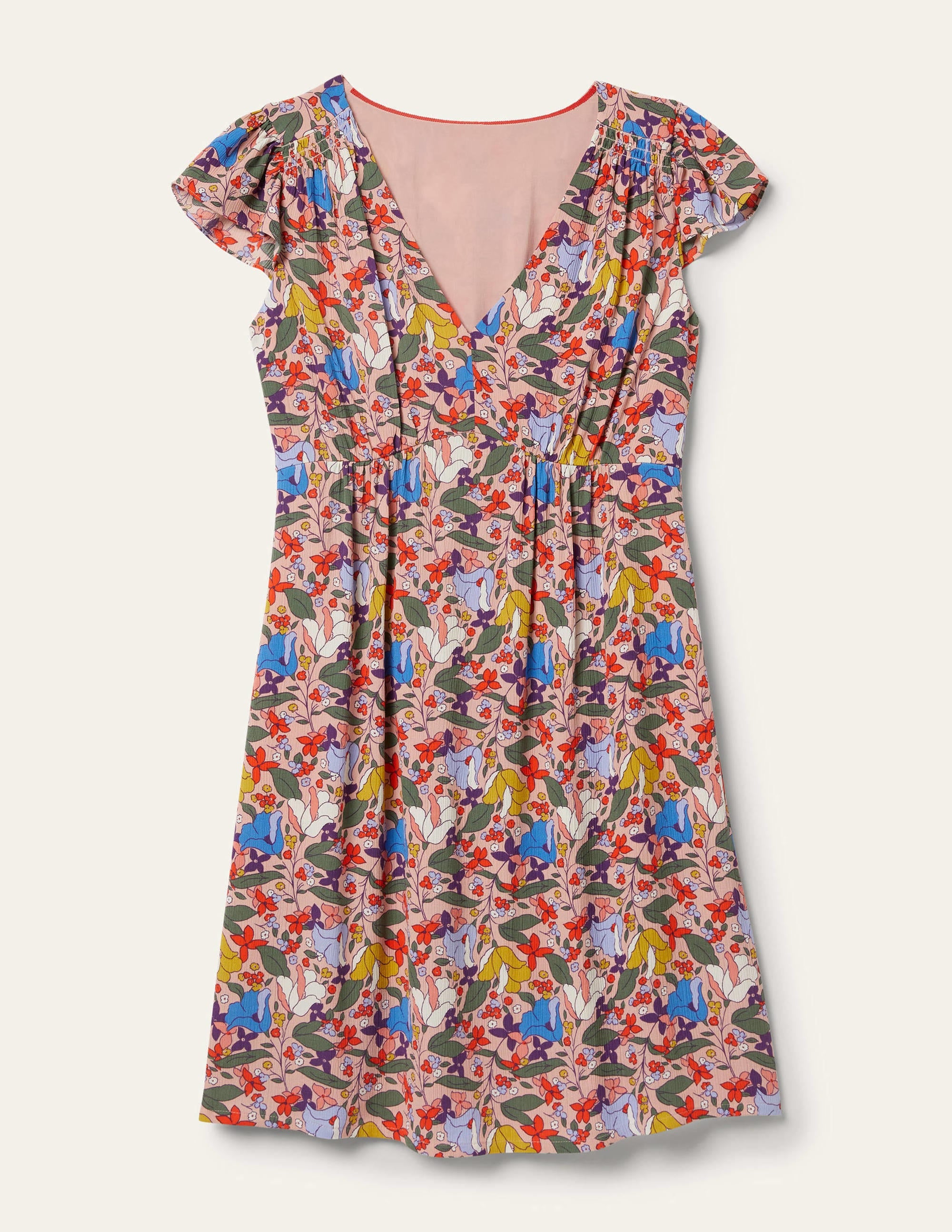Grace Flutter Sleeve Dress-Milkshake, Tulip Terrace - Image 6
