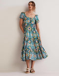 Florence Midikleid mit Cut-out-Details-Chesapeake Bay, Bloomsbury-Muster