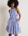 Ingrid Halterneck Dress-Atlantic Ocean, Ikat Spot