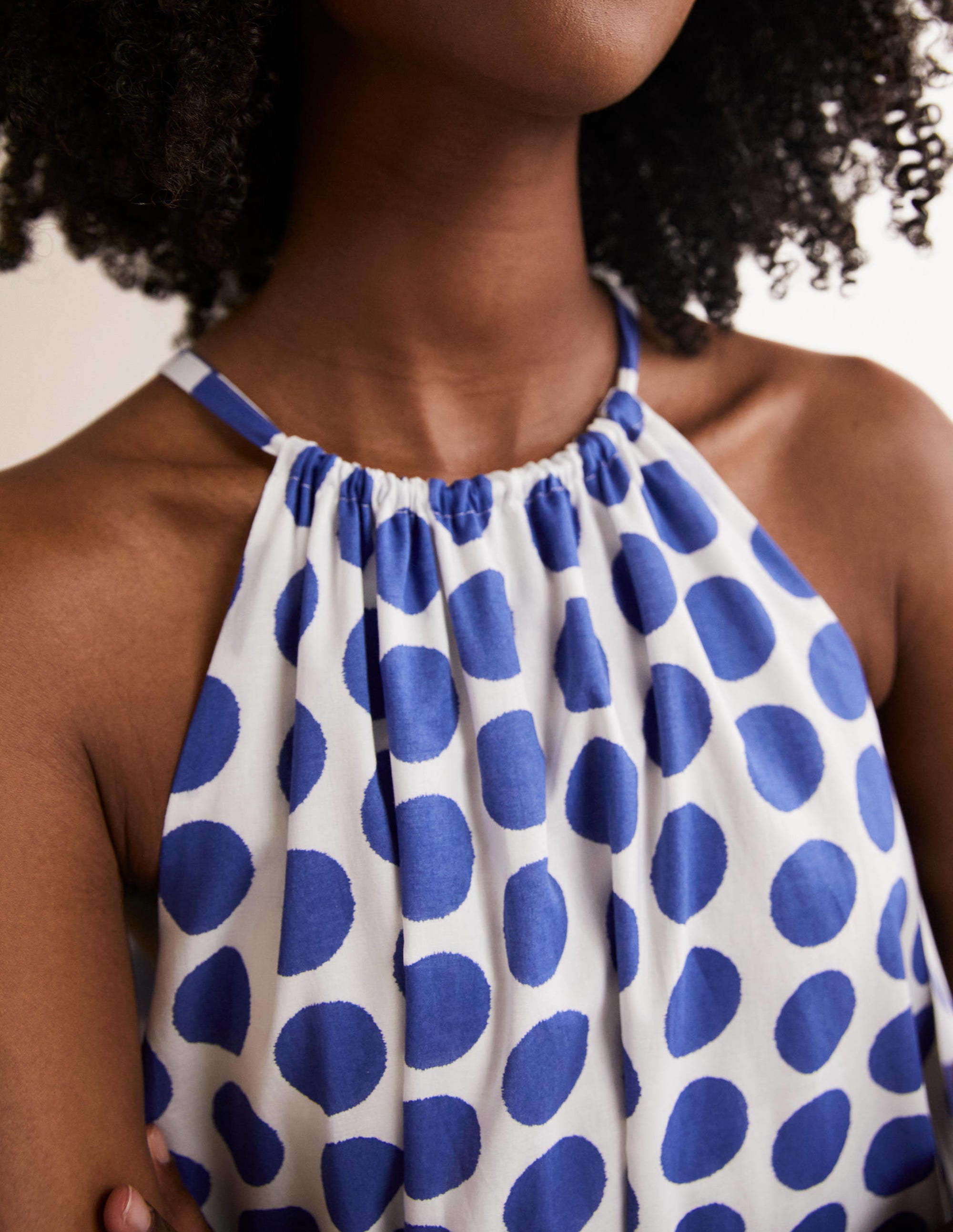 Ingrid Halterneck Dress-Atlantic Ocean, Ikat Spot - Image 2