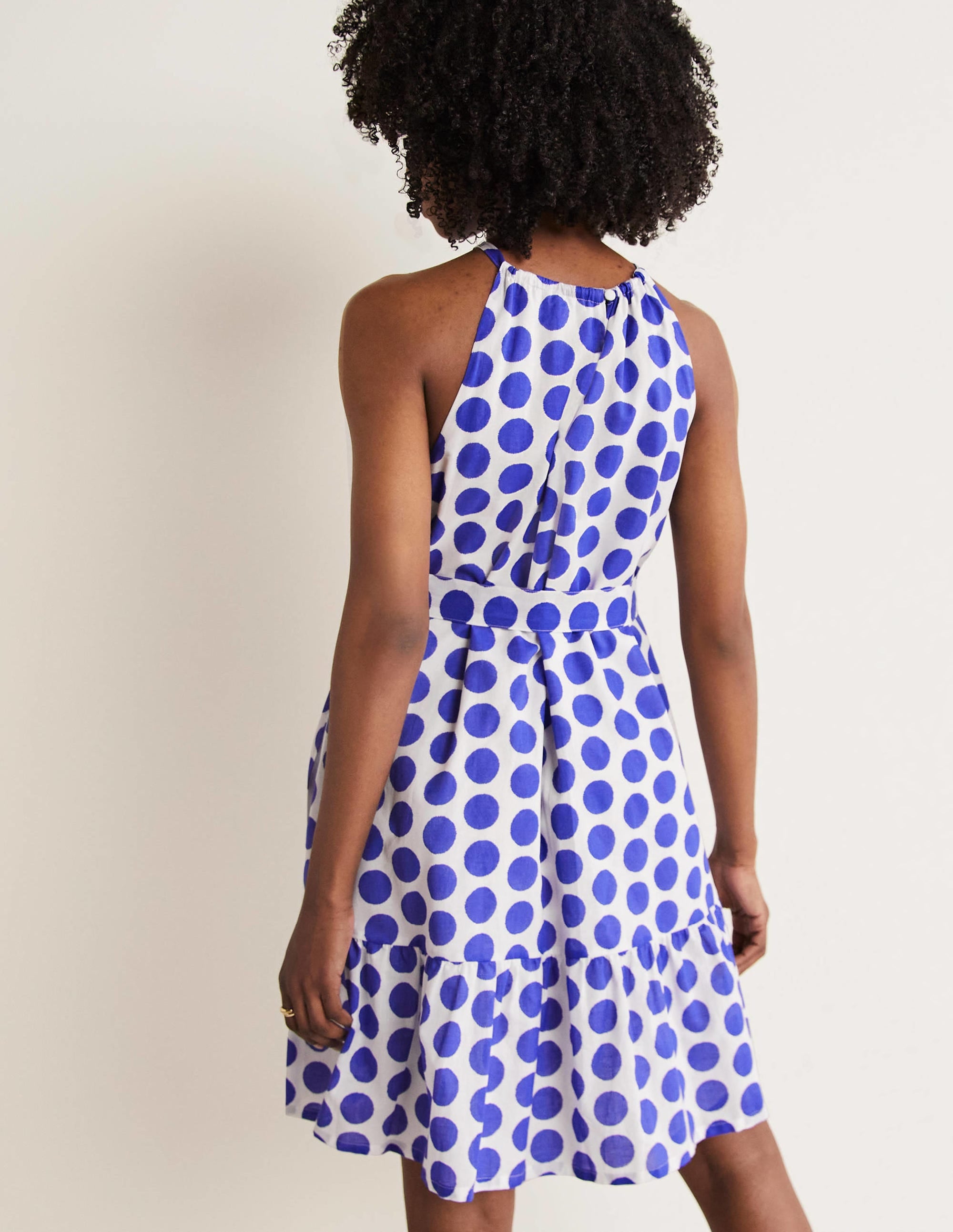 Ingrid Halterneck Dress-Atlantic Ocean, Ikat Spot - Image 3