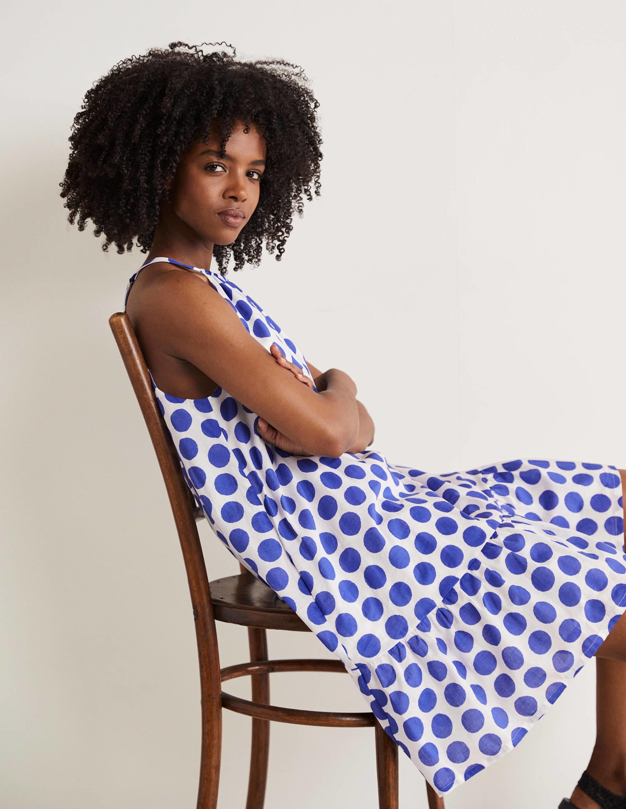 Ingrid Halterneck Dress-Atlantic Ocean, Ikat Spot - Image 4