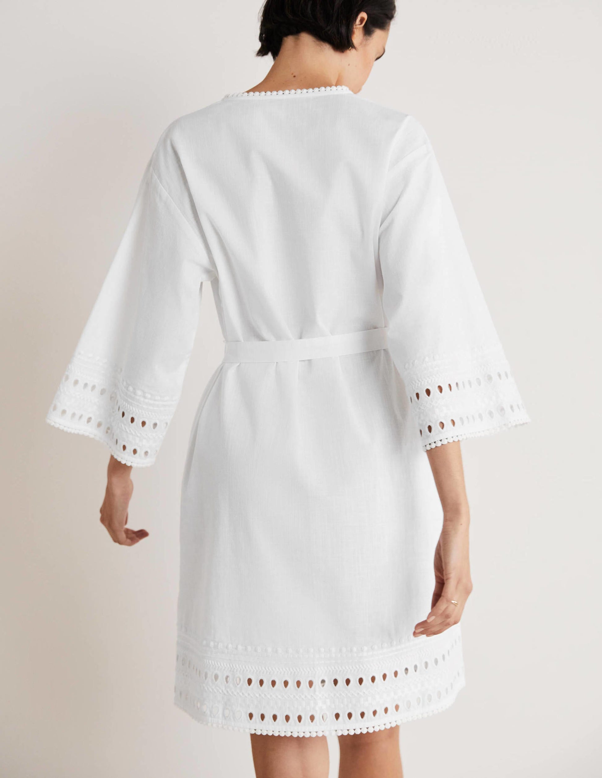 Besticktes Kaftankleid-Weiß-3