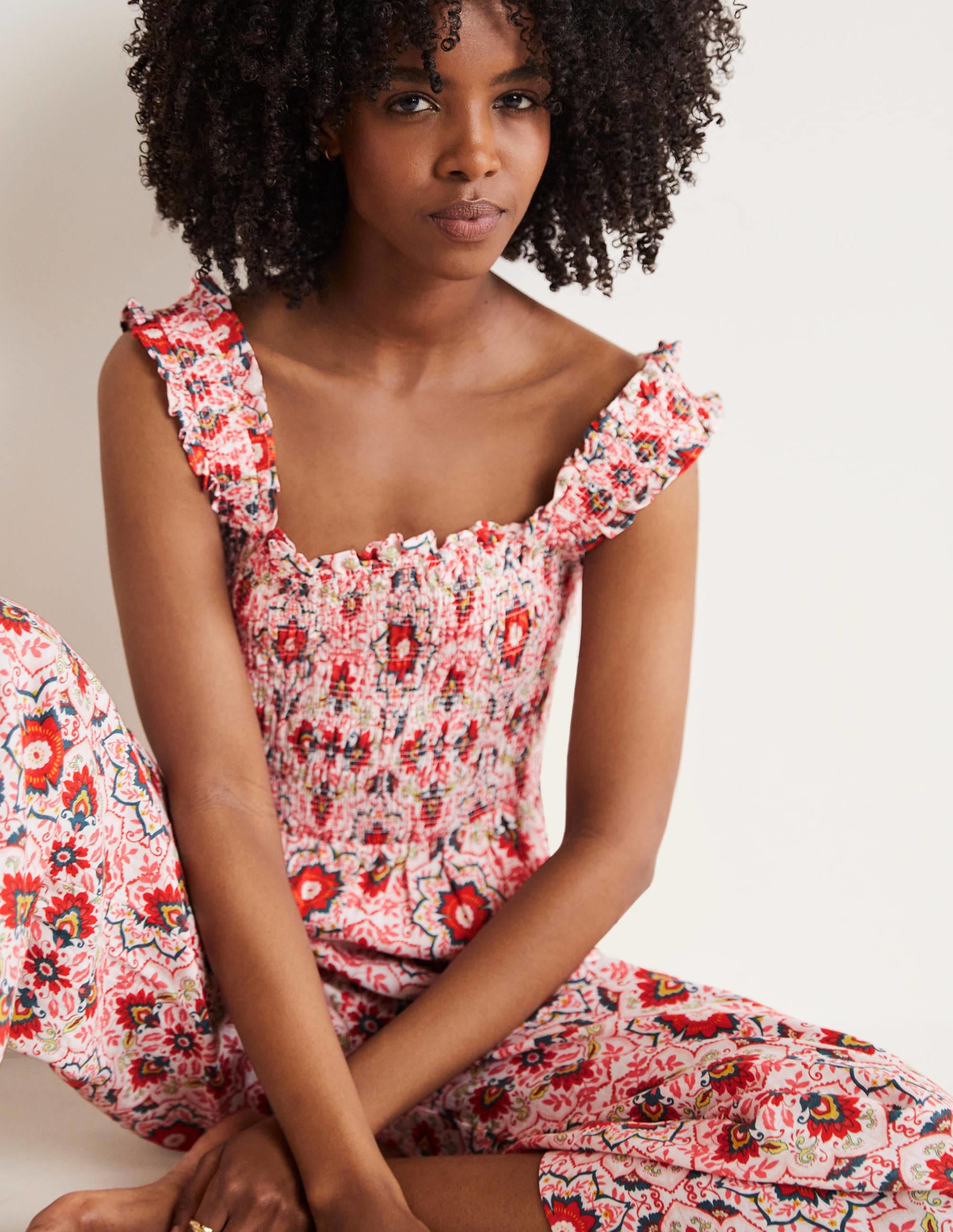 Combinaison Jasmine à smocks-Multi, motif Bloomsbury - Image 1