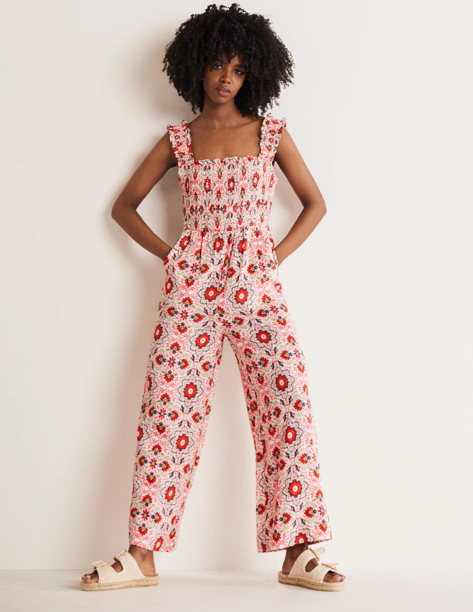 Combinaison Jasmine à smocks-Multi, motif Bloomsbury - Image 4