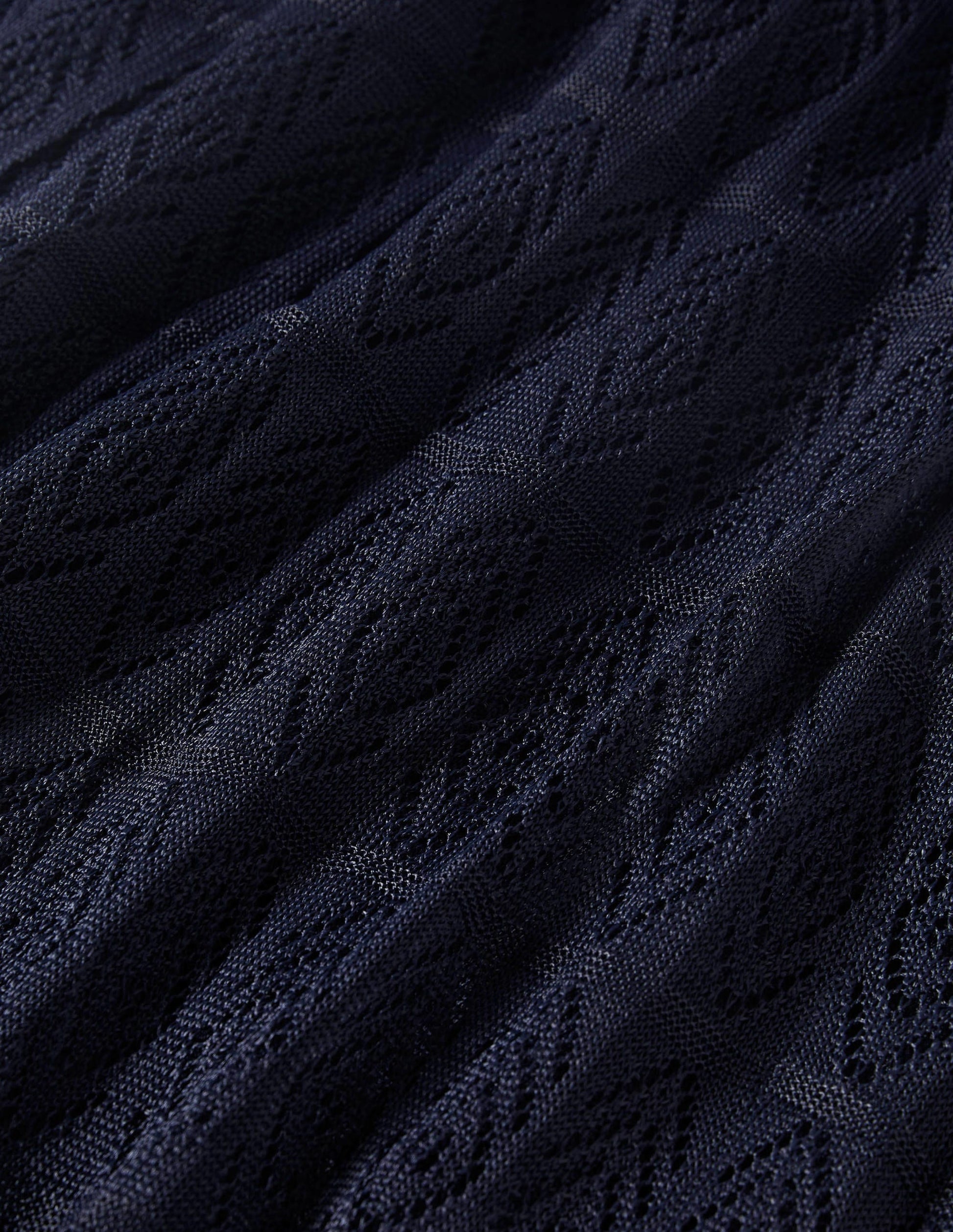Gestricktes Pointelle-Midikleid-Marineblau-4