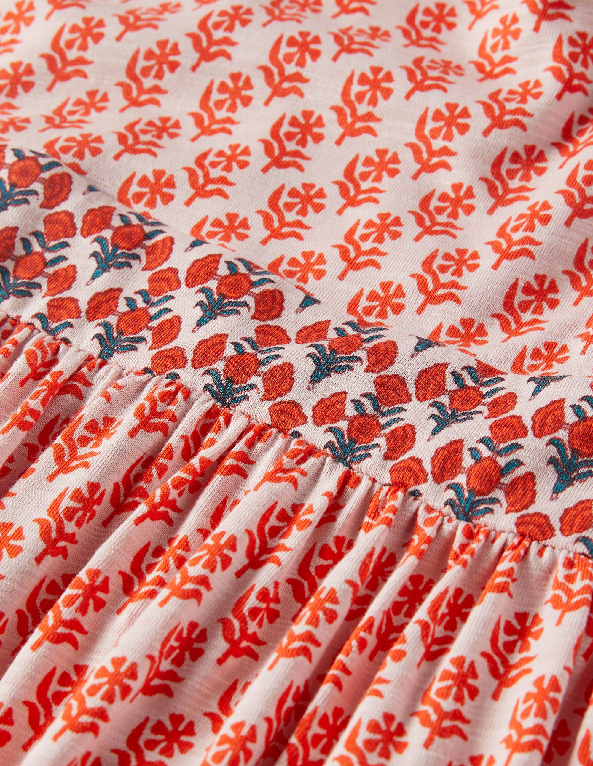 Robe longue à bretelles en jersey-Milkshake, motif Woodblock Bloom - Image 6