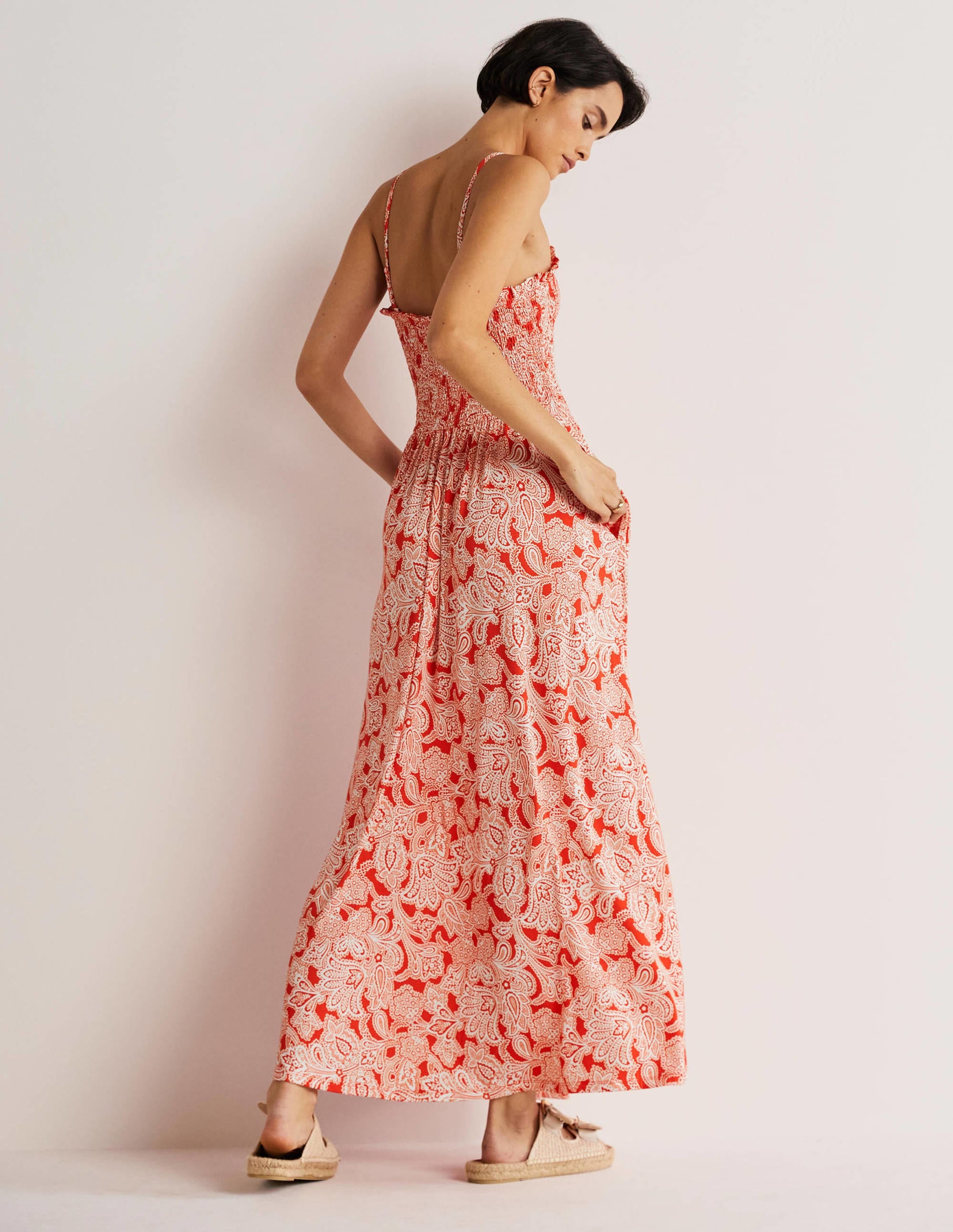 Robe longue bustier en jersey-Pétard, motif Paisley Bud - Image 3
