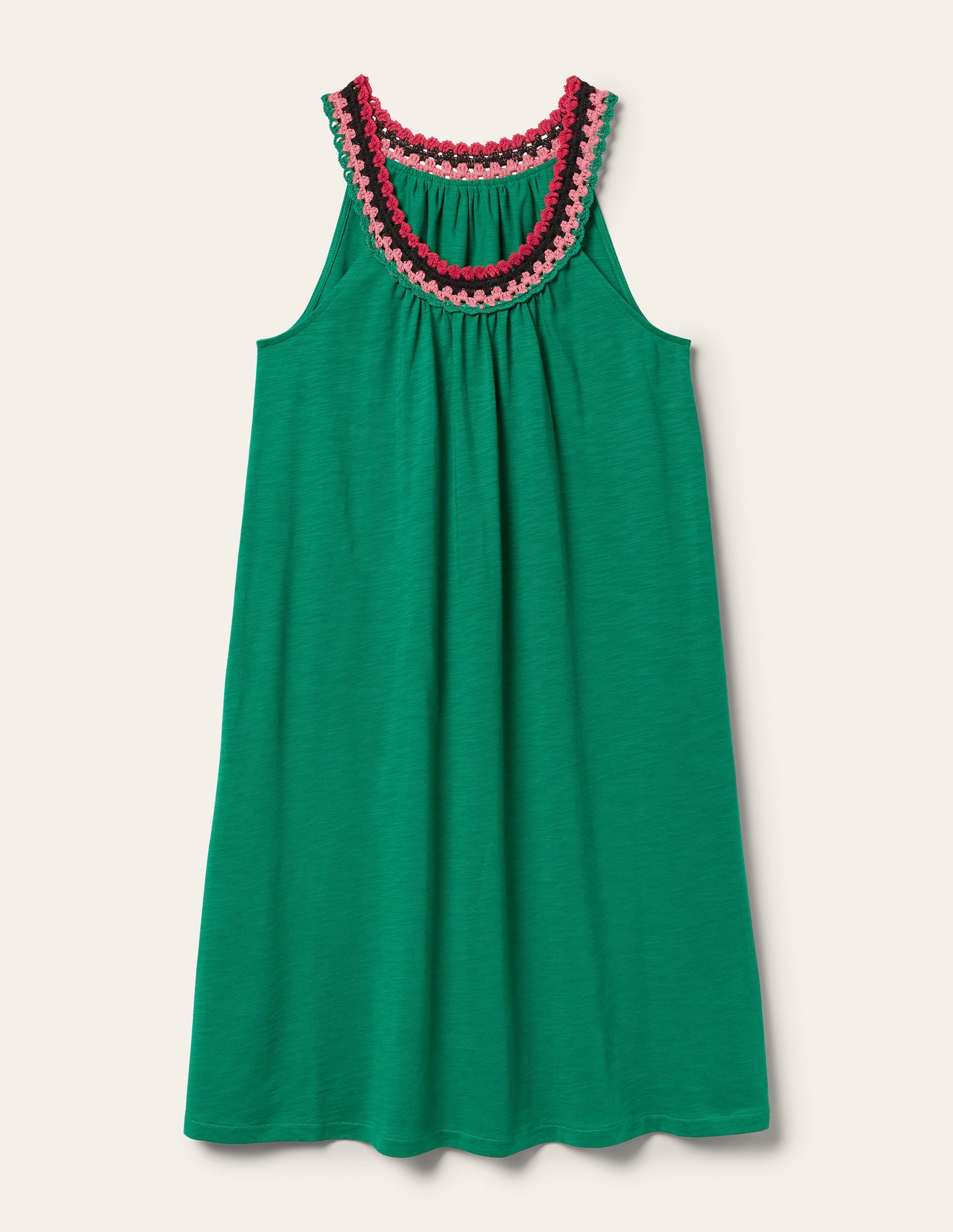 Jerseykleid mit Häkeldetails-Waldgrün - Image 5