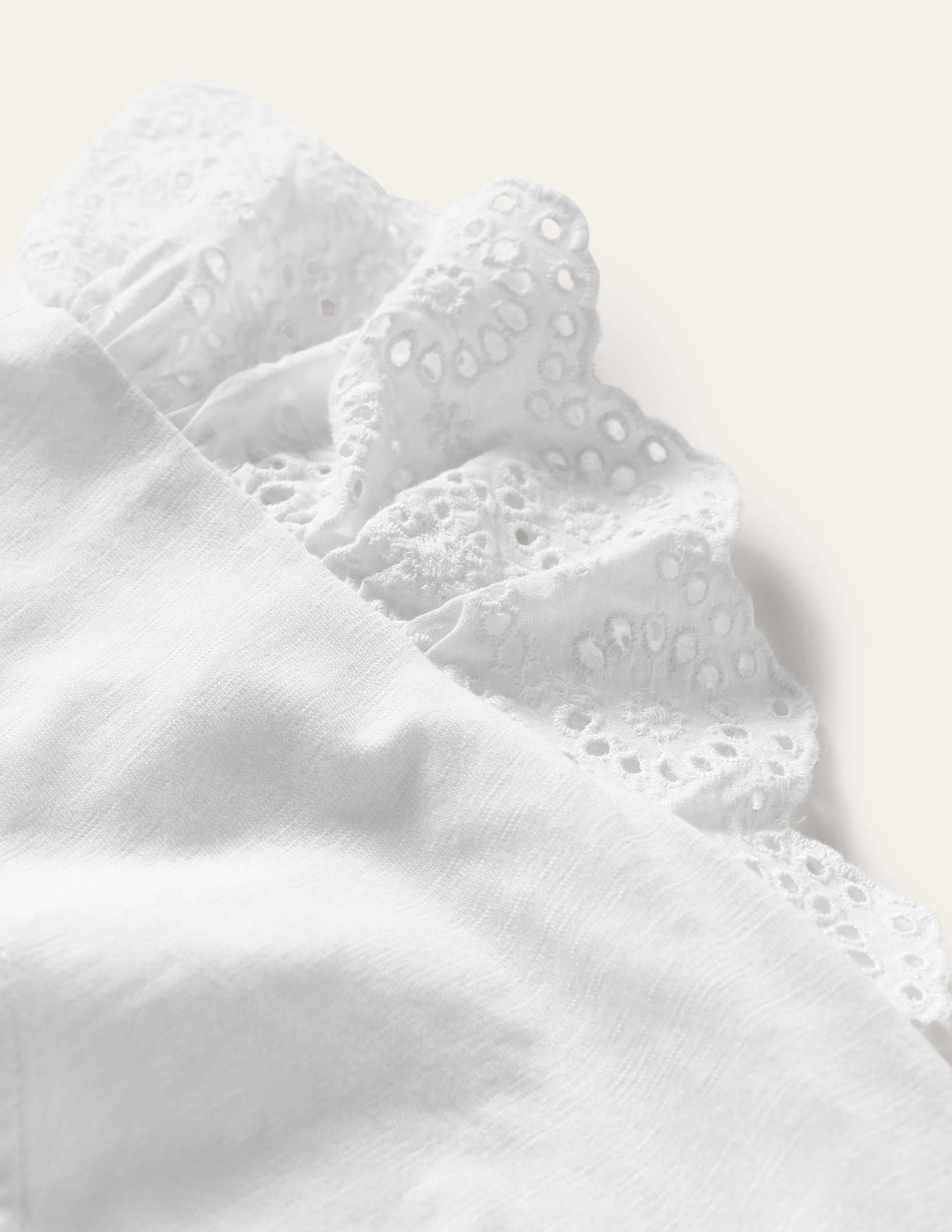 Robe longue en jersey et broderie anglaise-Blanc - Image 7
