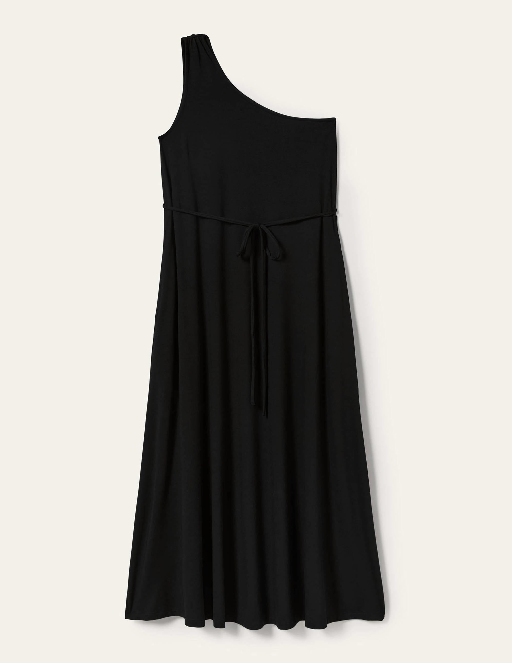Robe midi asymétrique en jersey-Noir - Image 6