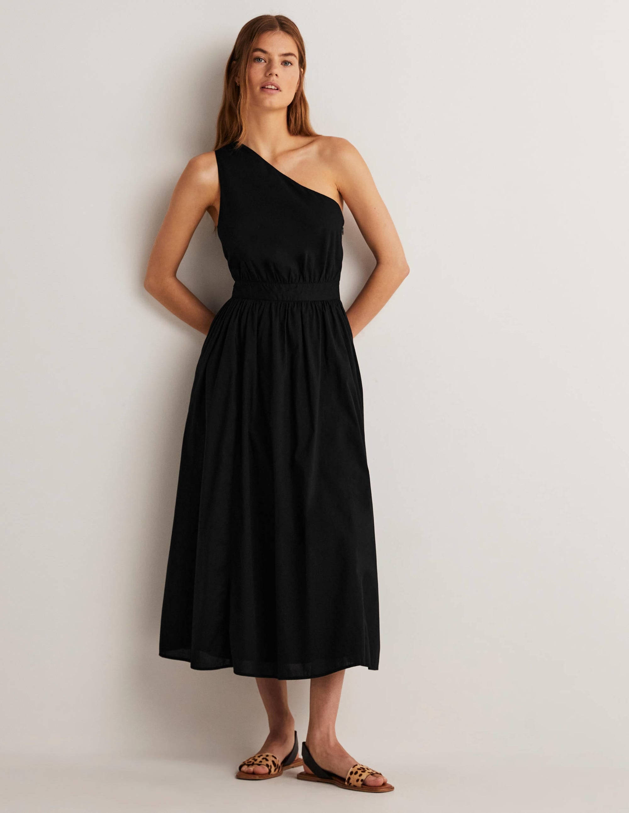 Robe midi asymétrique-Noir - Image 5