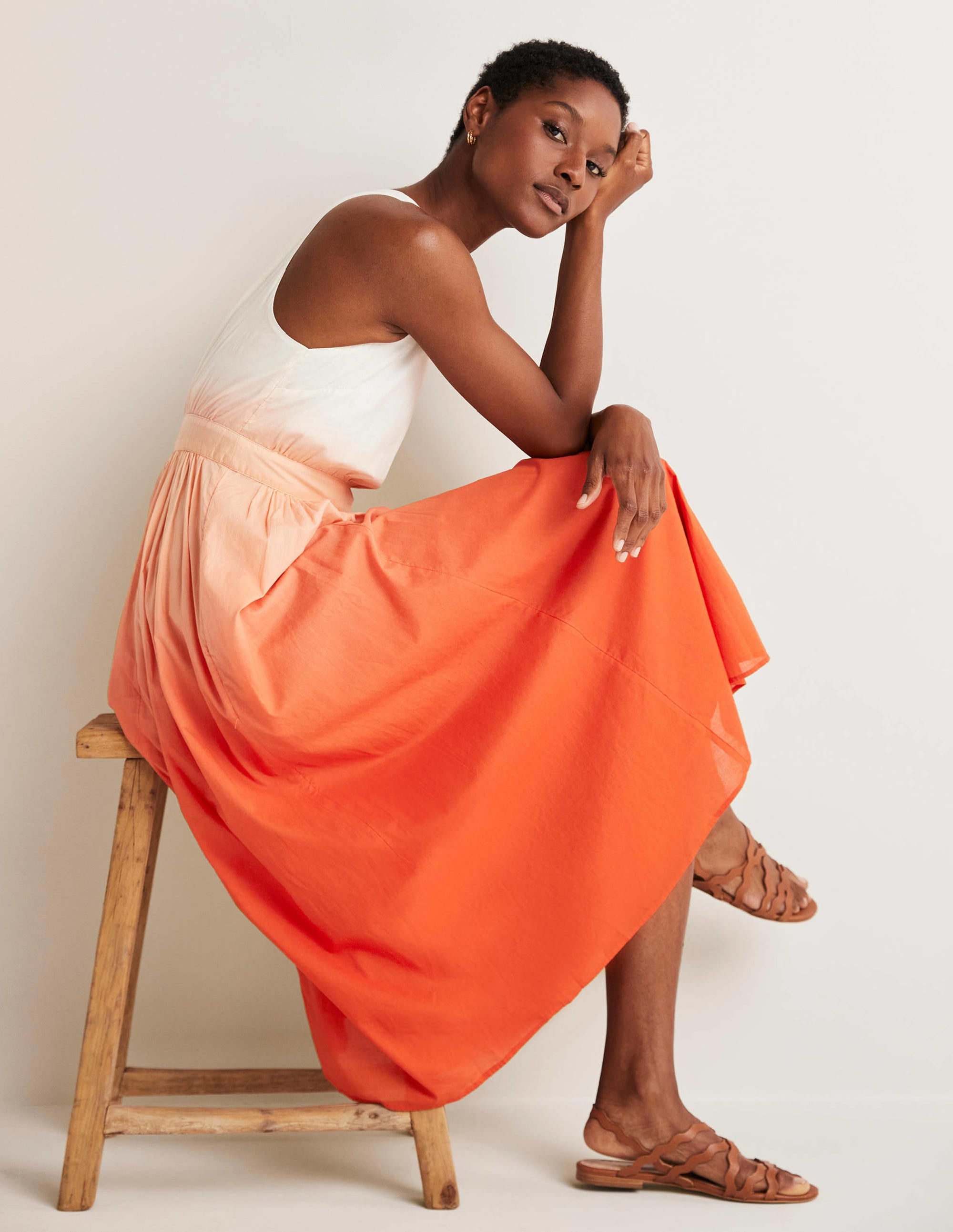 One Shoulder Midi Dress-Firecracker Dip Dye - Image 4