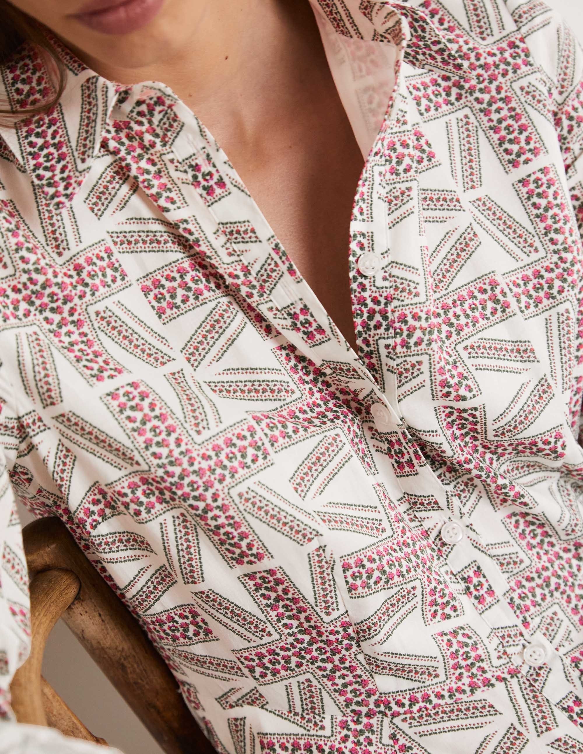 Jubilee Midi Shirt Dress-Ivory, Regal Bloom - Image 2
