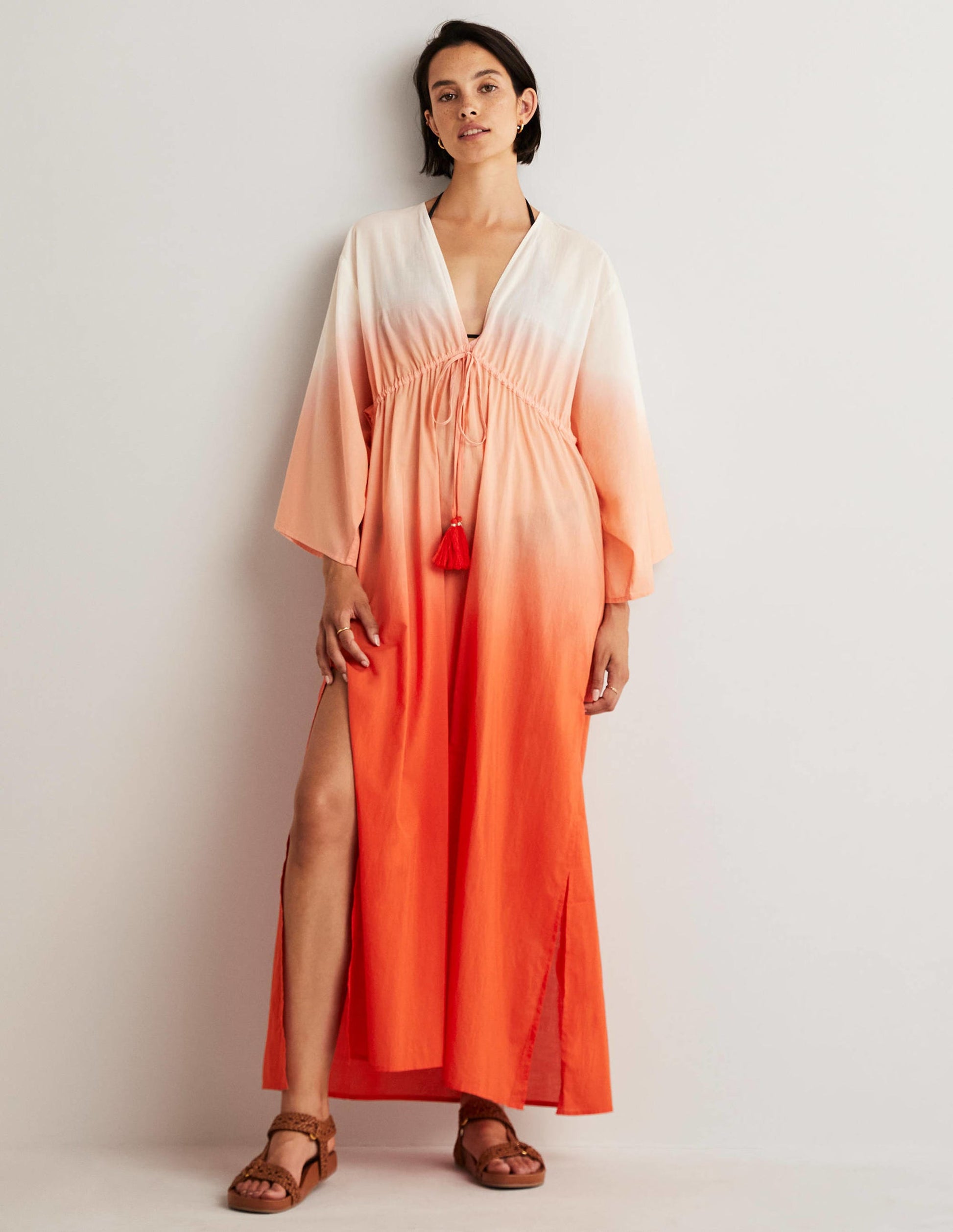 Robe-caftan longue coupe empire-Dip-dye pétard-1