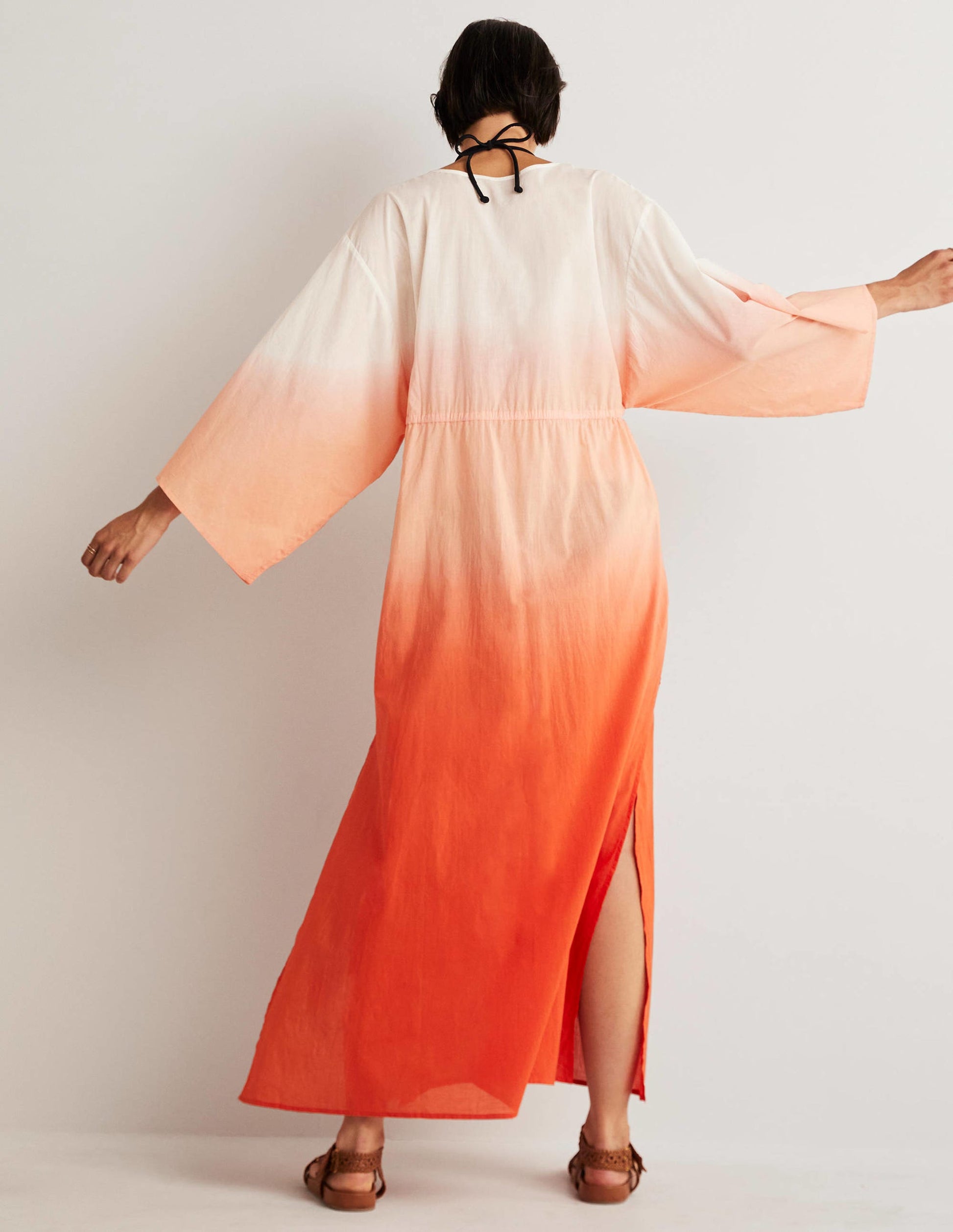 Robe-caftan longue coupe empire-Dip-dye pétard-3