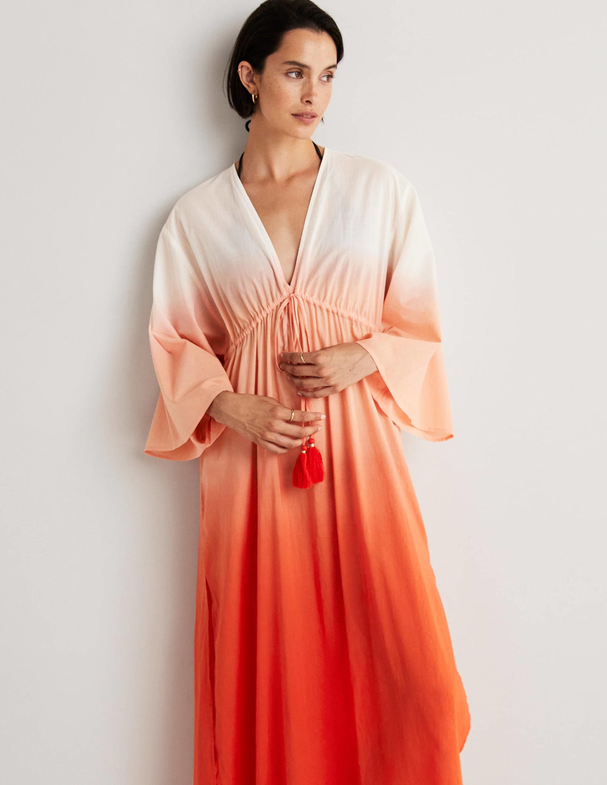 Robe-caftan longue coupe empire-Dip-dye pétard-5