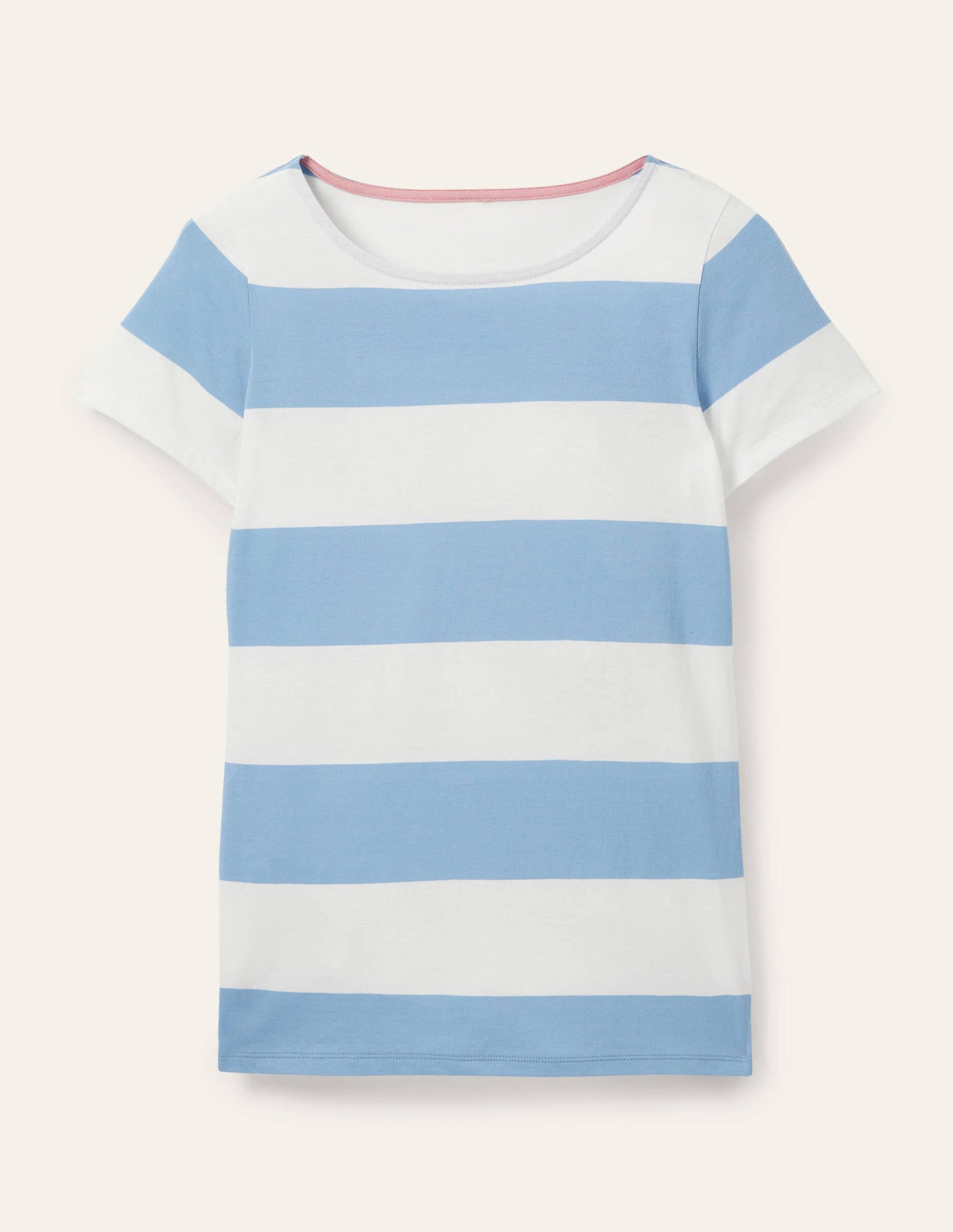 Kurzärmliges Bretonshirt-Graublau/Naturweiß, Gestreift-5