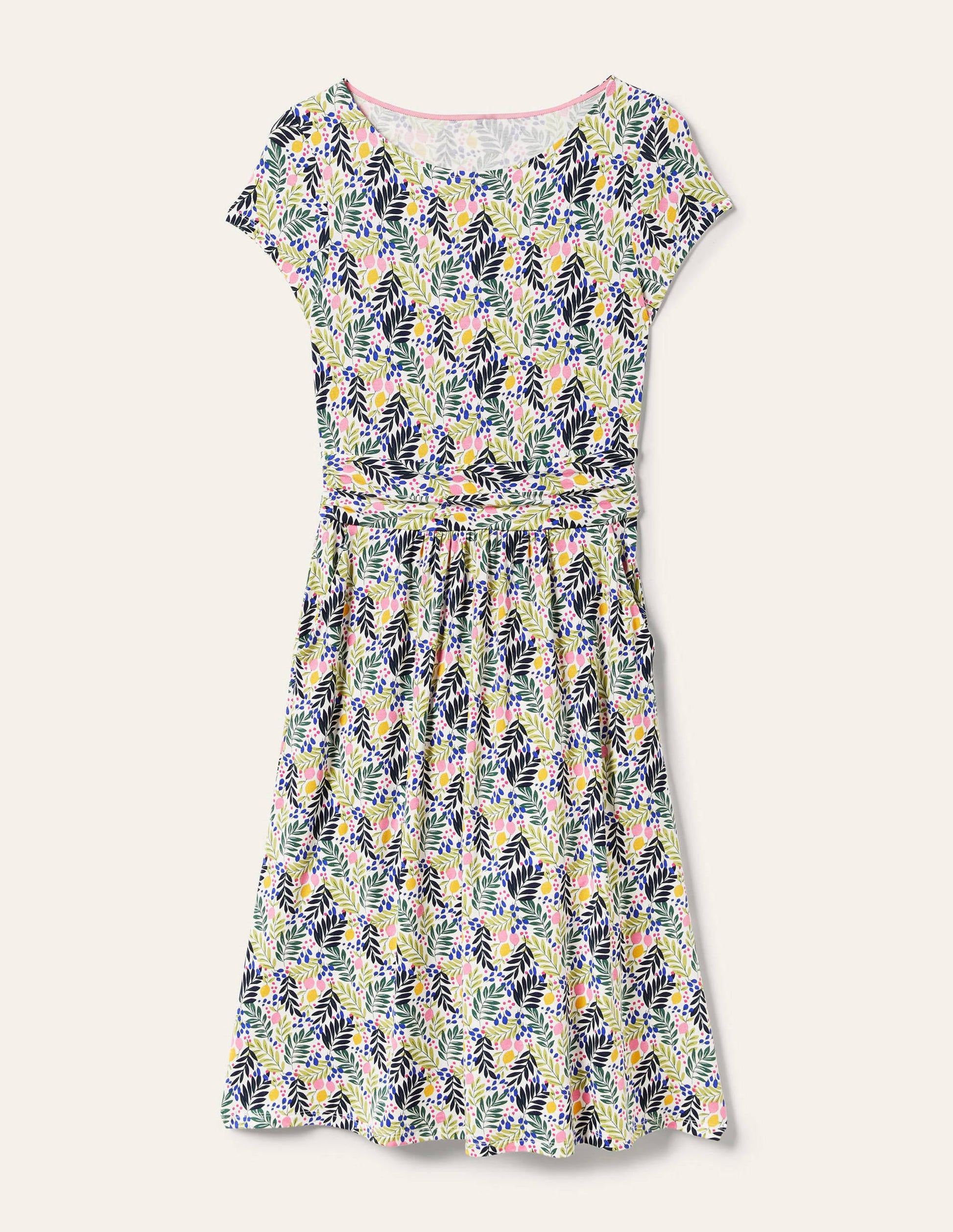 Amelie Jerseykleid-Bunt, Zitronenblätter-5