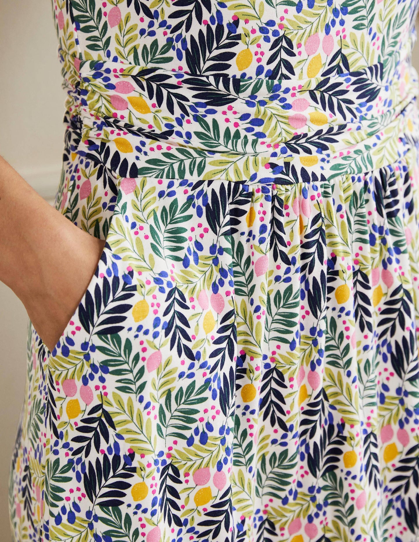 Amelie Jerseykleid-Bunt, Zitronenblätter