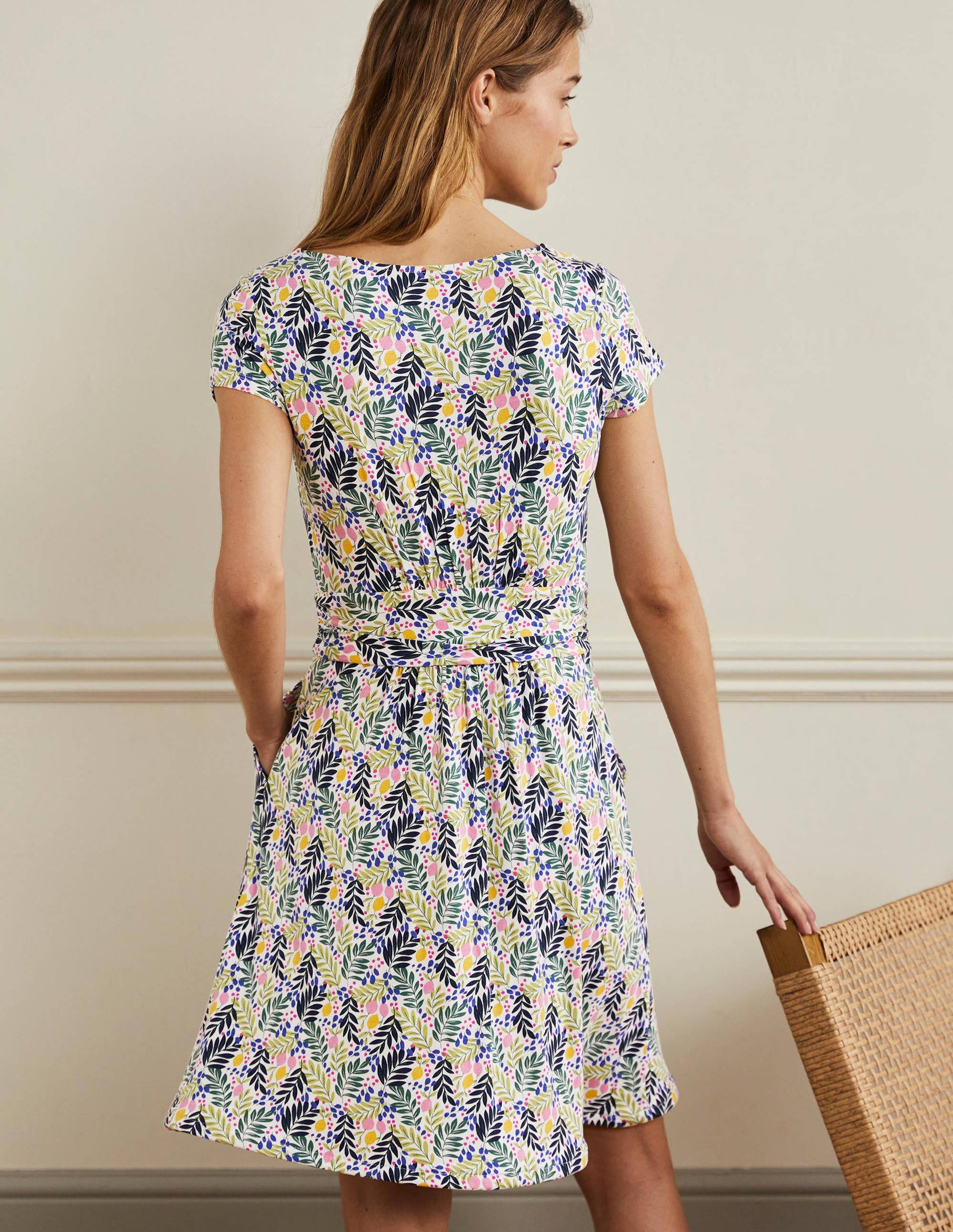 Amelie Jerseykleid-Bunt, Zitronenblätter-3