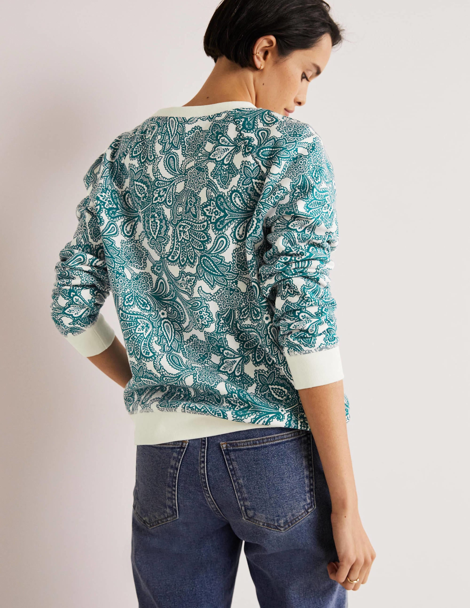 Sweat en coton imprimé-Baie de Chesapeake, motif Paisley Bud - Image 3