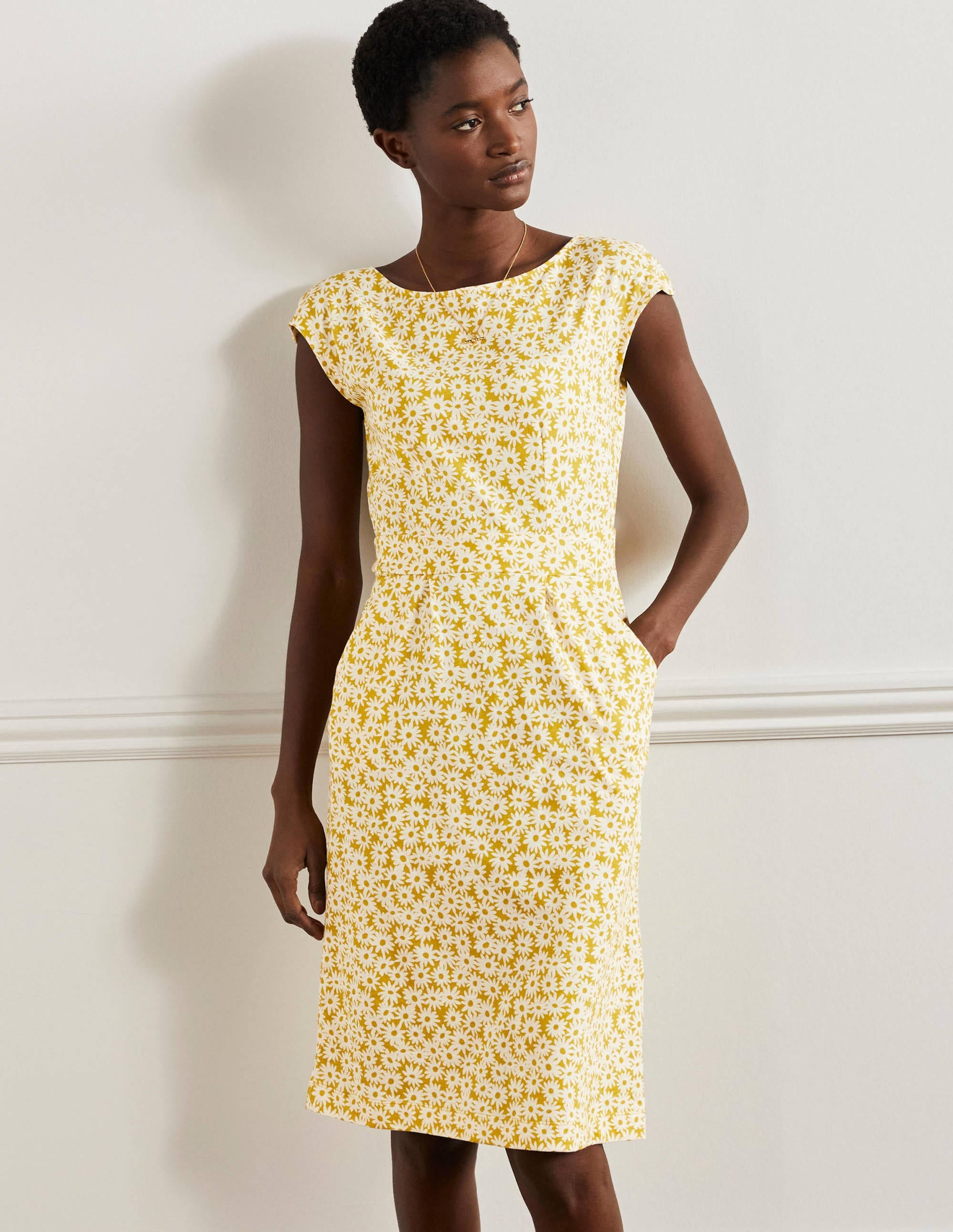 Florrie Jerseykleid-Olive Oil, Daisy Floral - Image 4