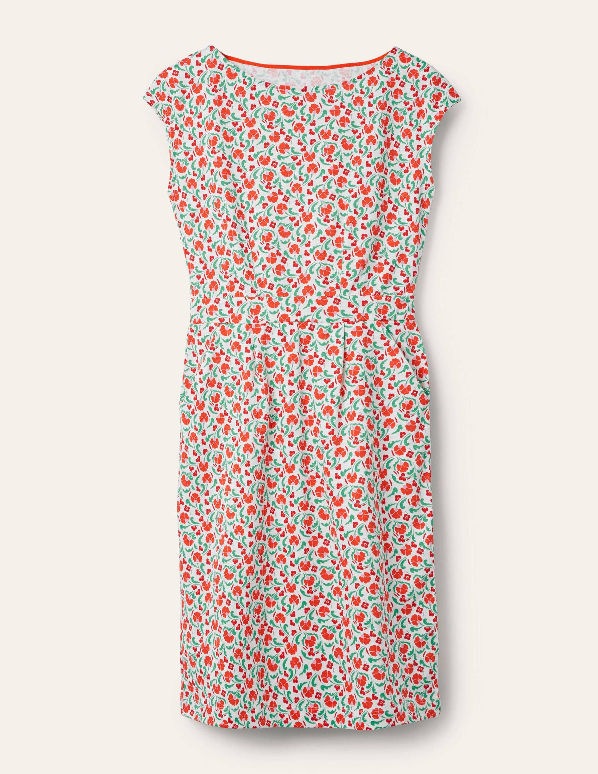 Robe Florrie en jersey-Motif Delicate Bud papaye vif-6