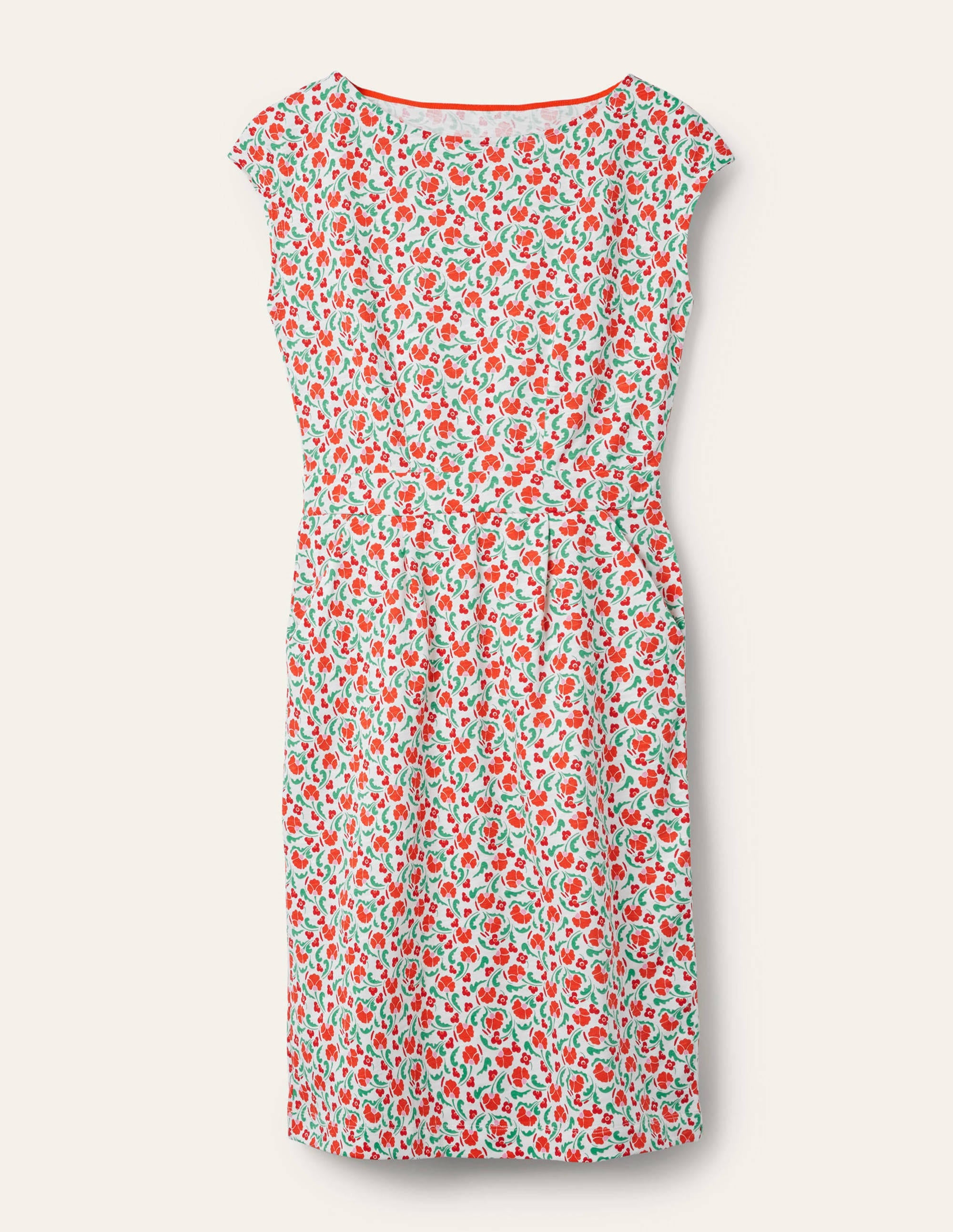 Robe Florrie en jersey-Motif Delicate Bud papaye vif - Image 6