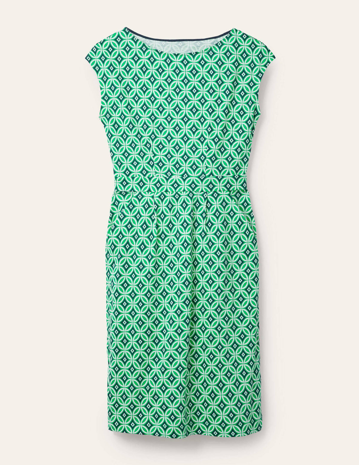Florrie Jerseykleid-Grüne Lagune, Diamantenmuster - Image 5