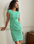 Florrie Jerseykleid-Grüne Lagune, Diamantenmuster