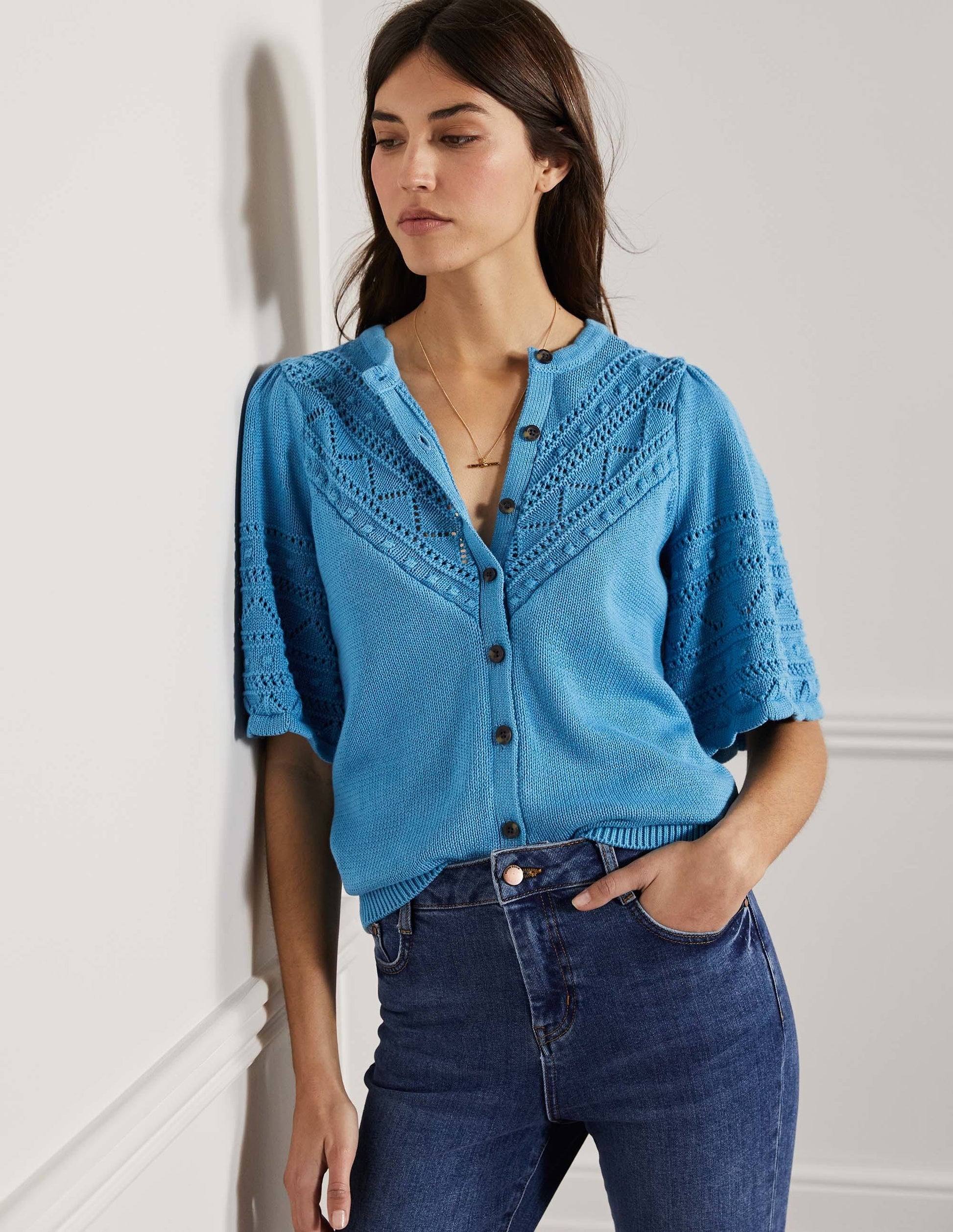Wide Sleeve Crochet Cardigan-Mountain Spring-1