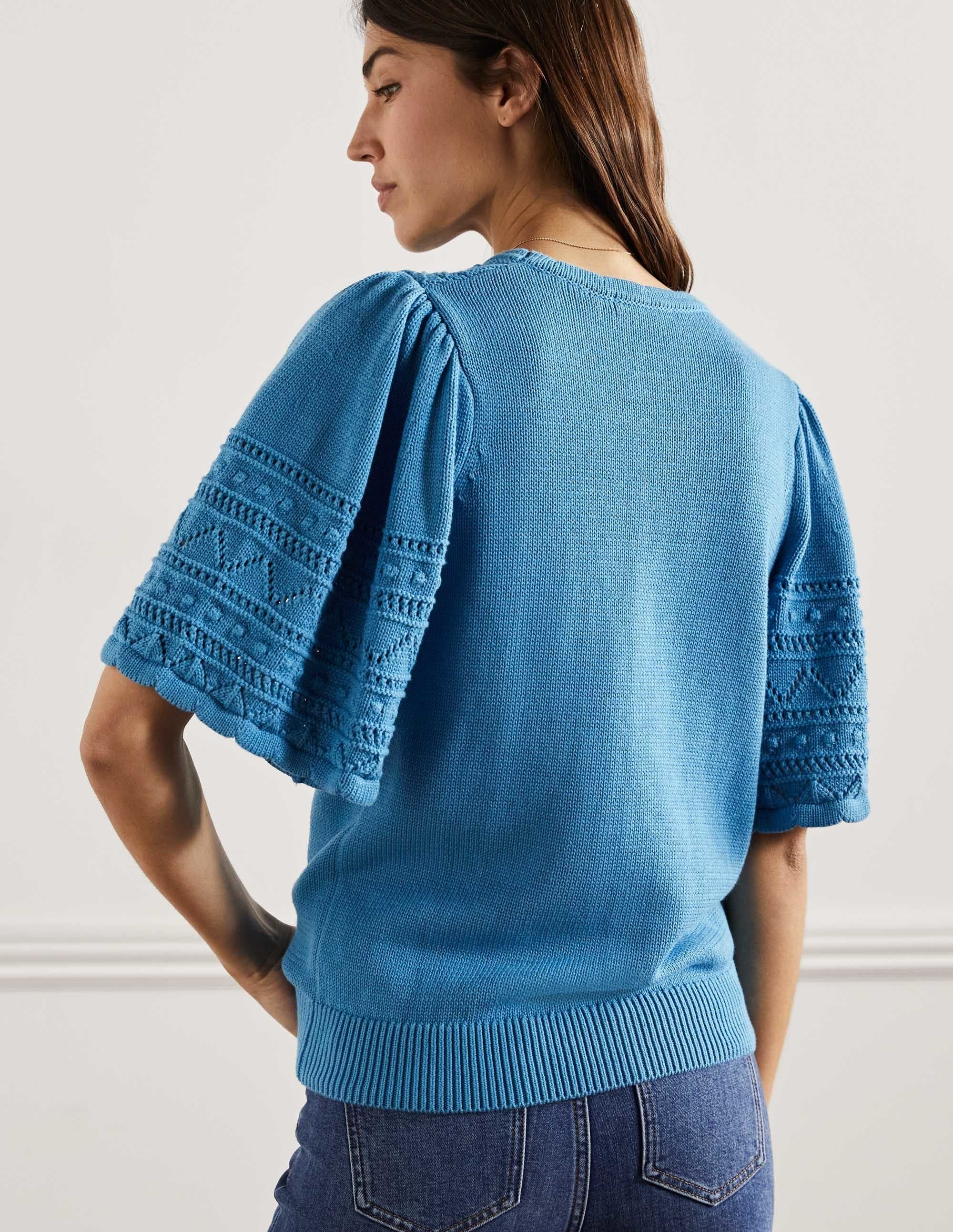 Wide Sleeve Crochet Cardigan-Mountain Spring - Image 3