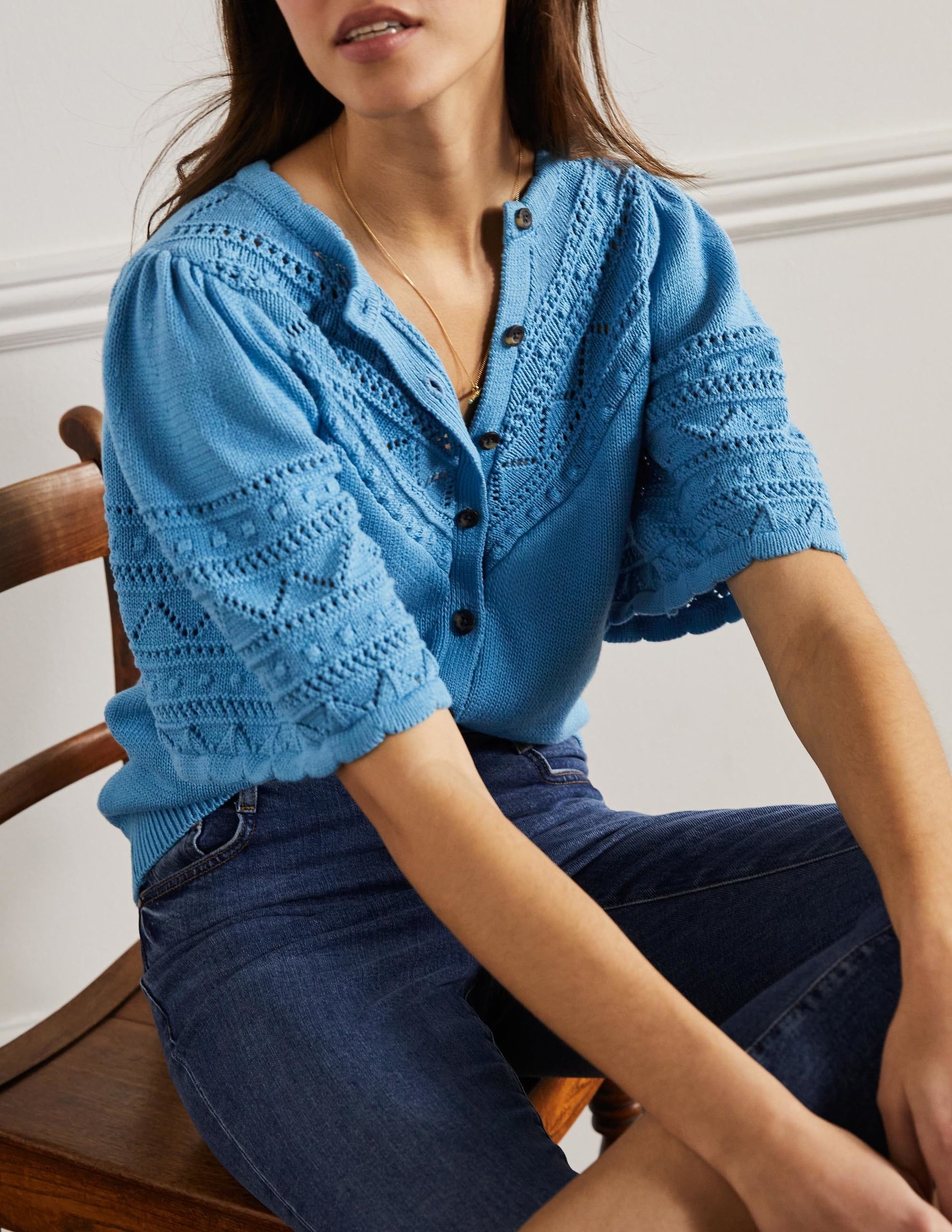 Wide Sleeve Crochet Cardigan-Mountain Spring-5