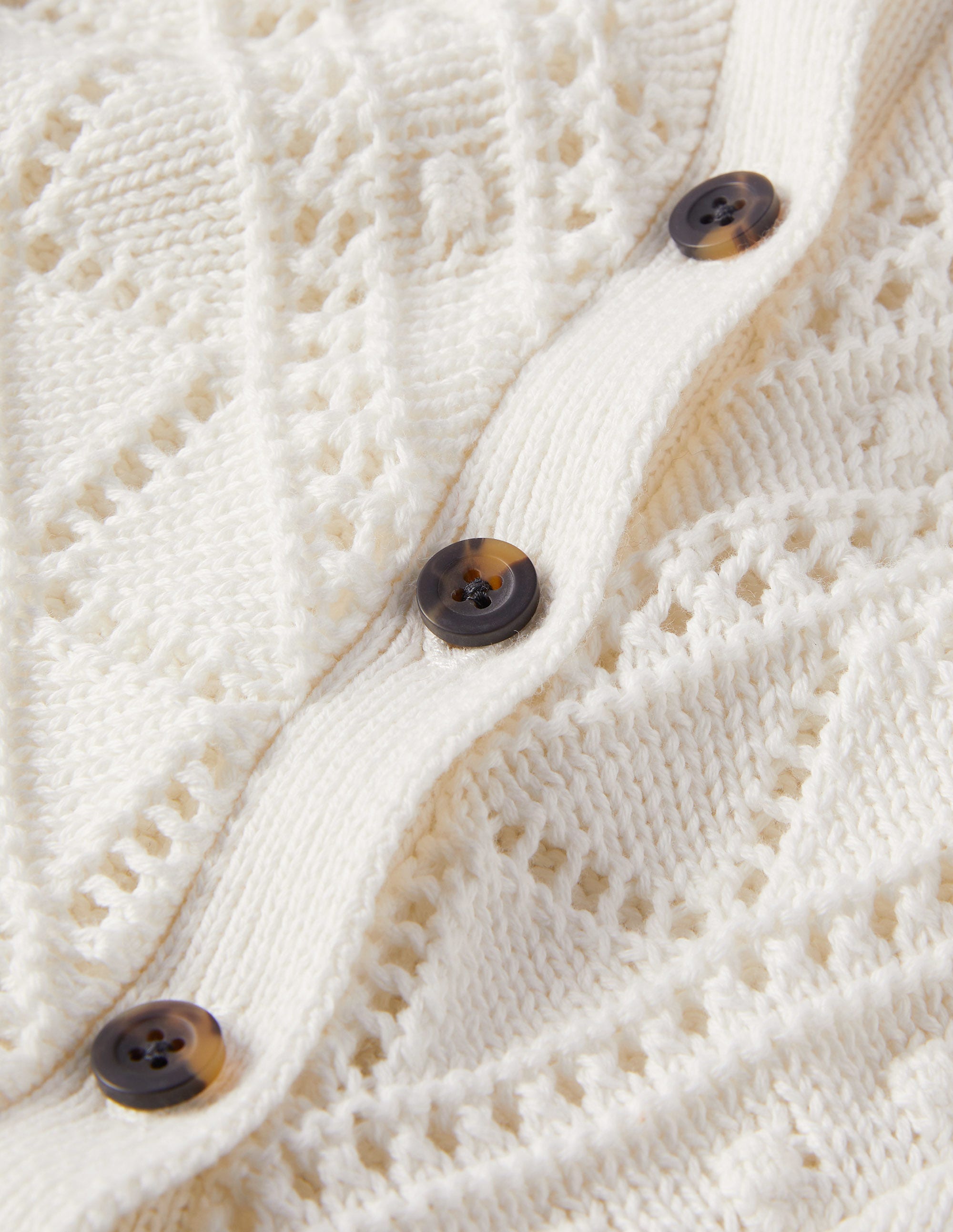 Häkel-Cardigan mit weiten Ärmeln-Naturweiß - Image 6