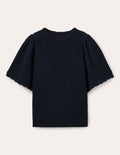 Häkel-Pullover mit weiten Ärmeln-Marineblau