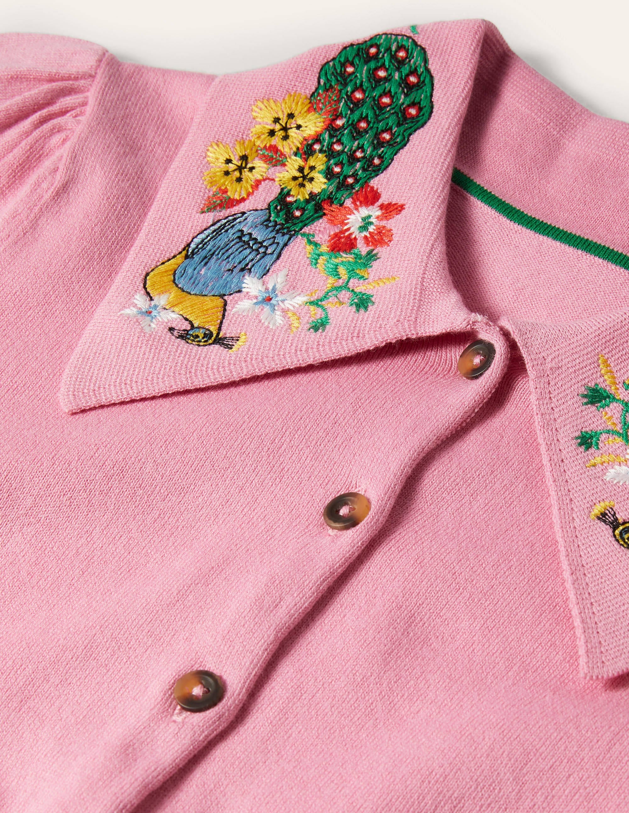 Cardigan mit besticktem Kragen-Blümchenrosa - Image 5