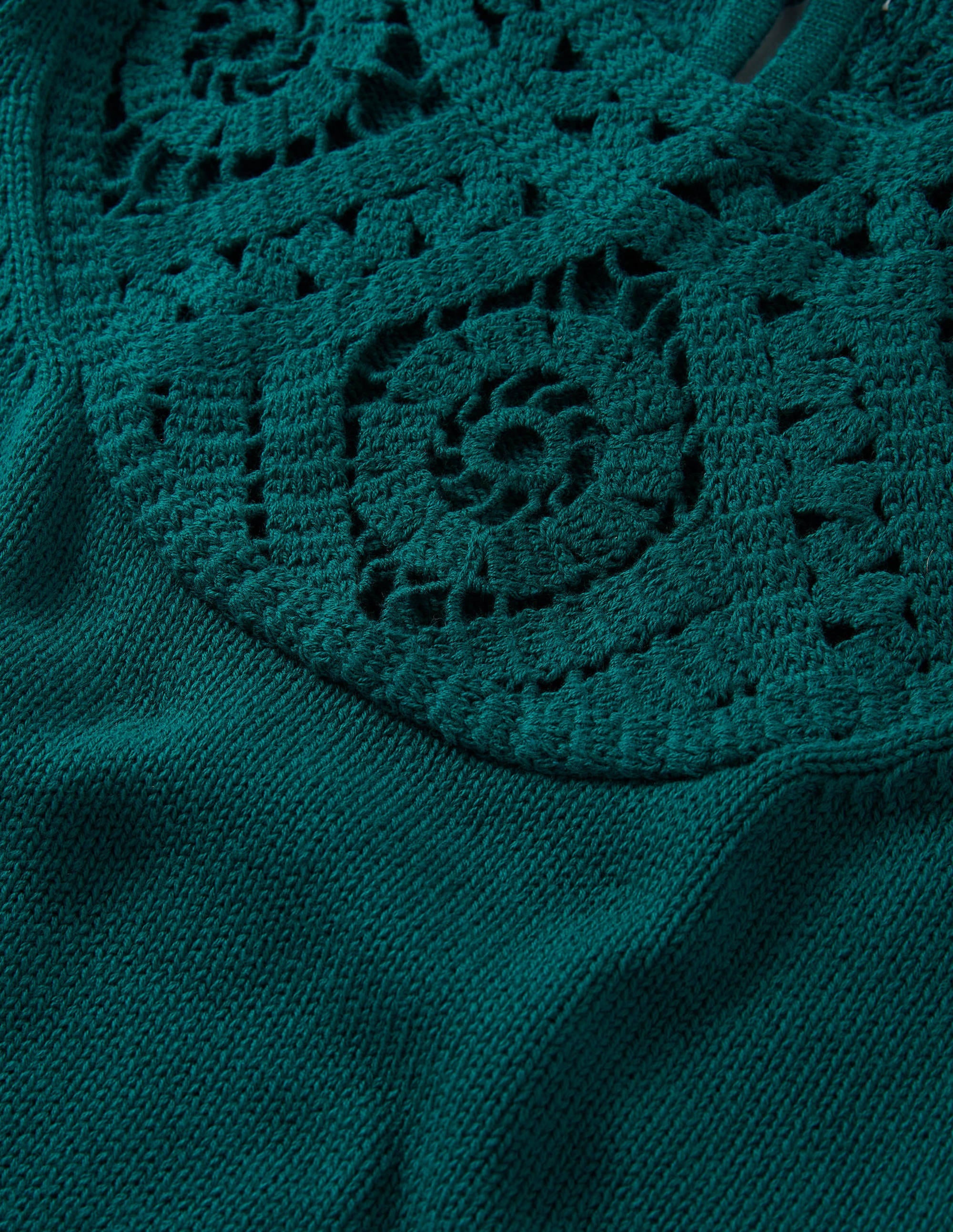 T-shirt en maille à détail crocheté-Vert baie de Chesapeake - Image 6