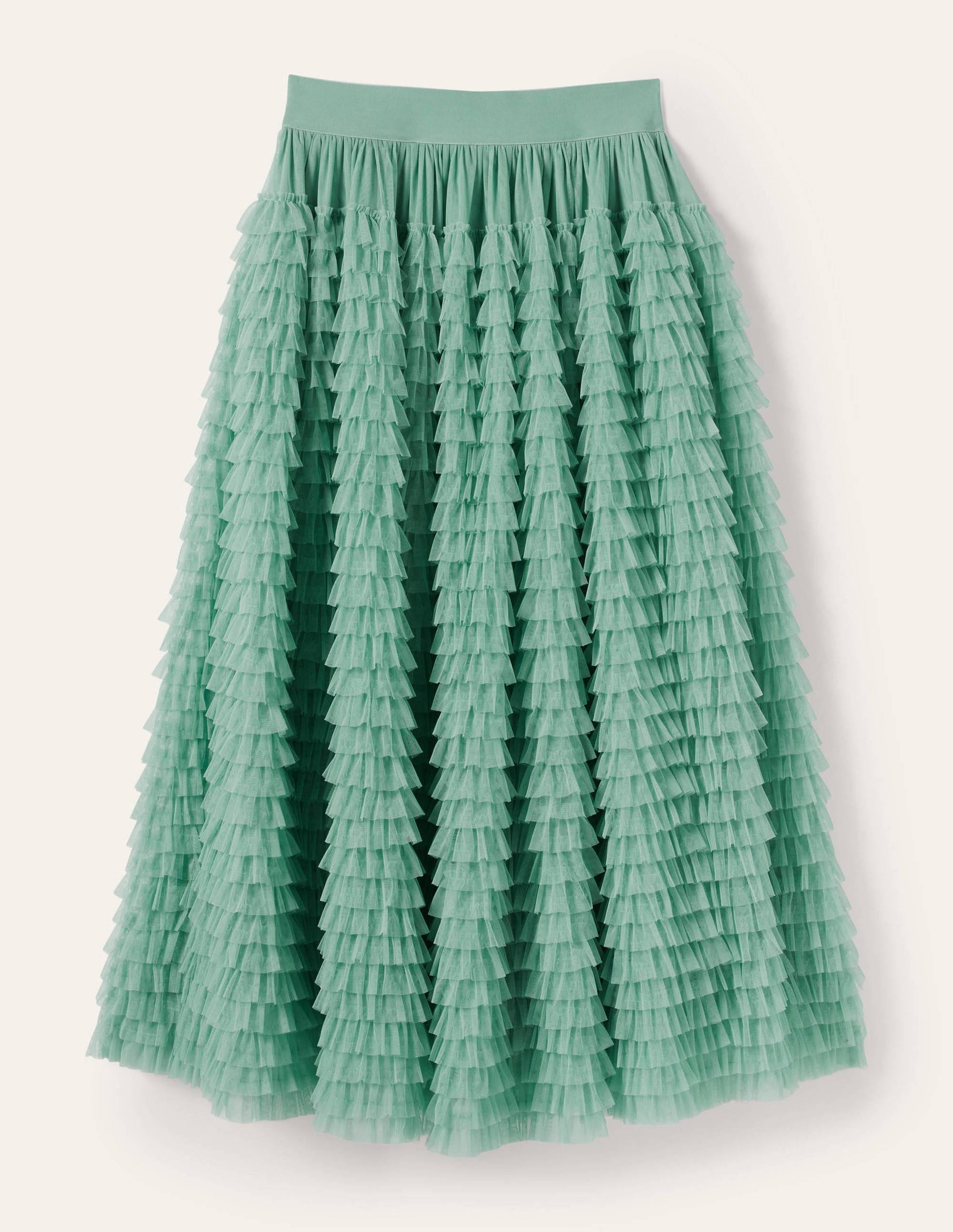 Jupe midi en tulle-Vert tendre-12