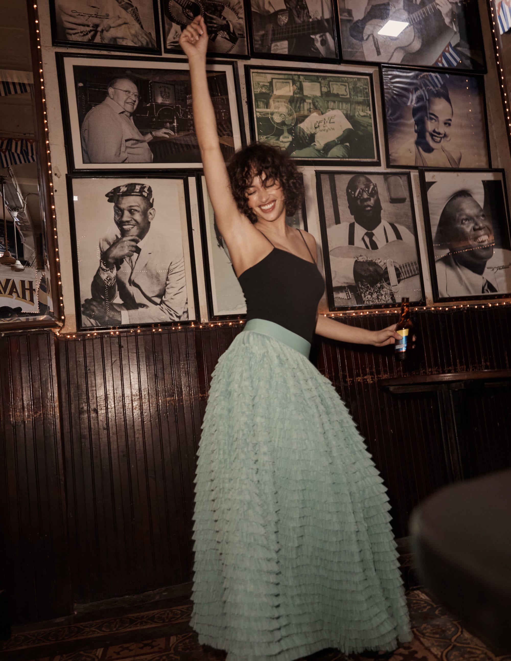 Jupe midi en tulle-Vert tendre - Image 13